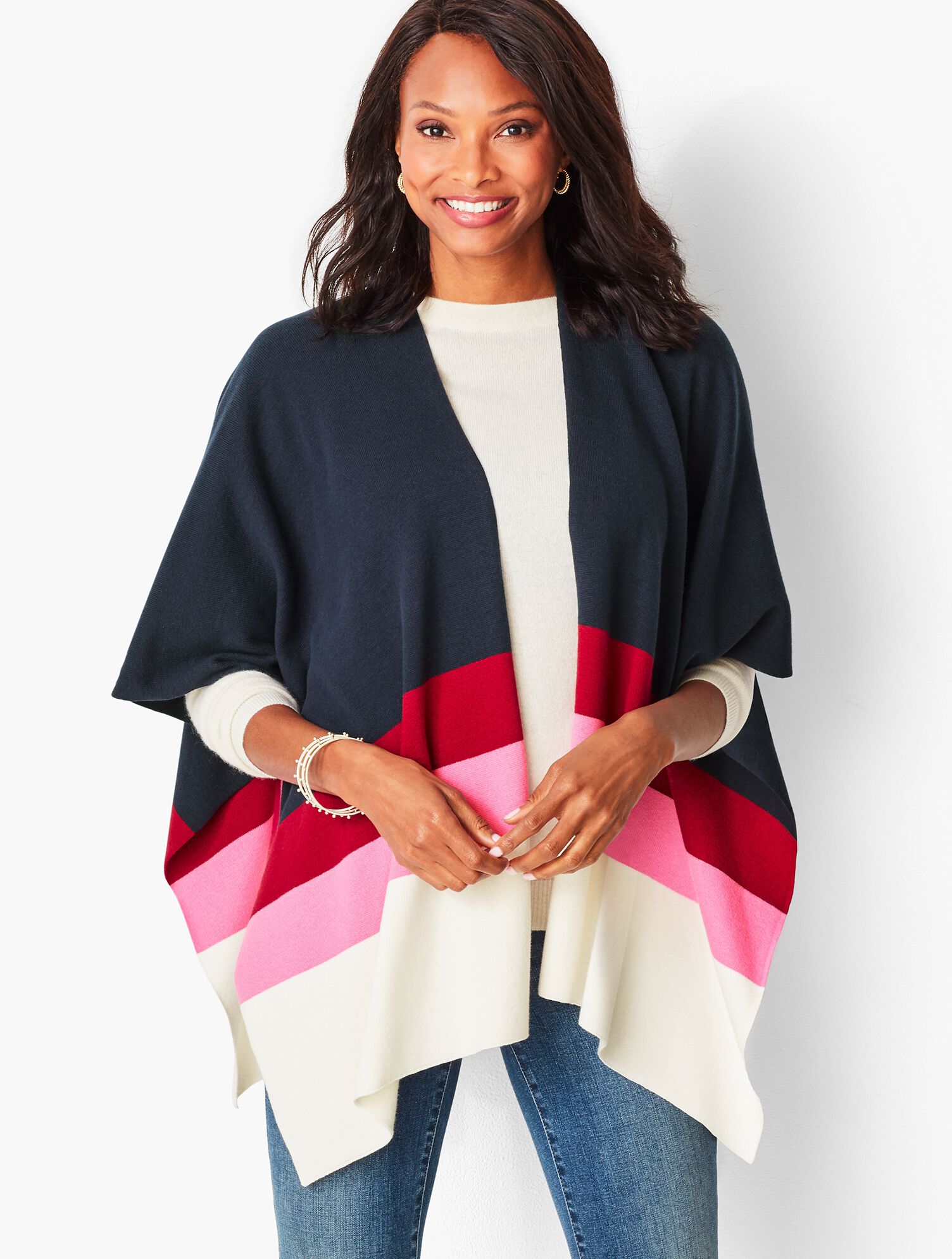 Colorblocked Ruana