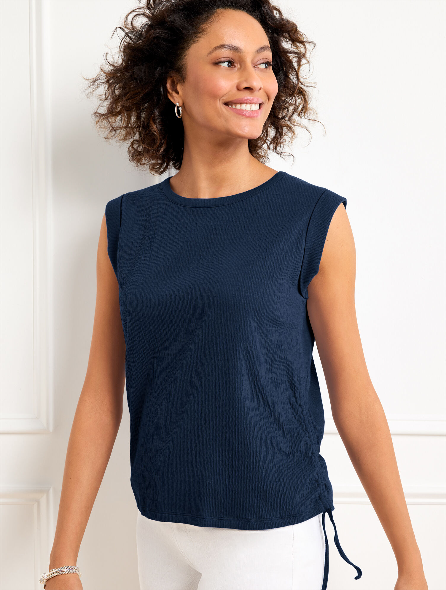 Ruched Crewneck Tee