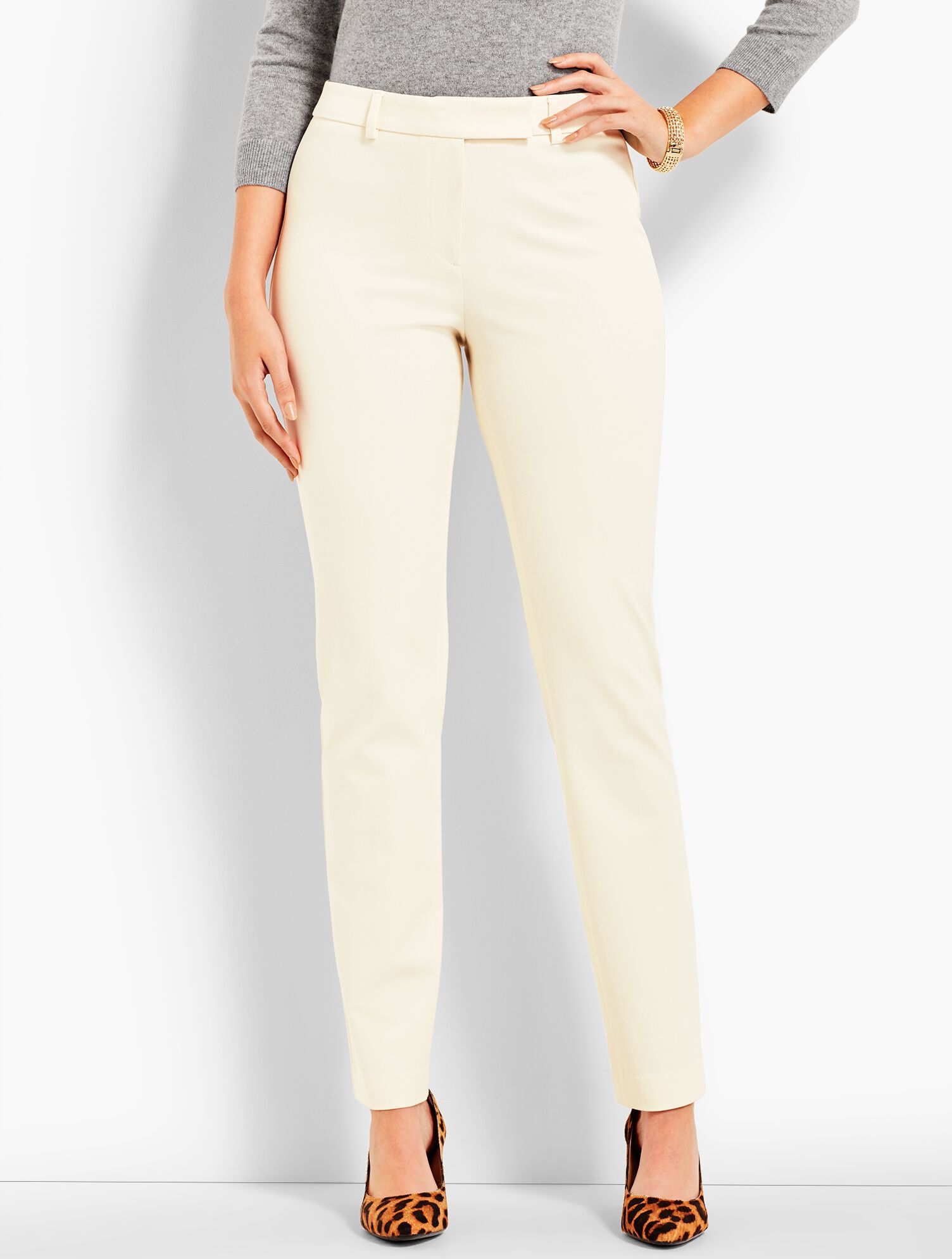 Bi-Stretch High-Waist Straight-Leg Pant-Curvy Fit