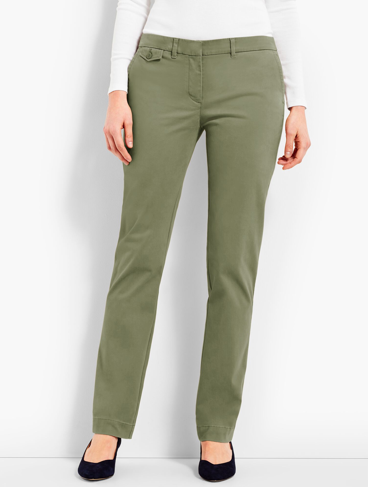 Peached Sateen Straight-Leg Pant