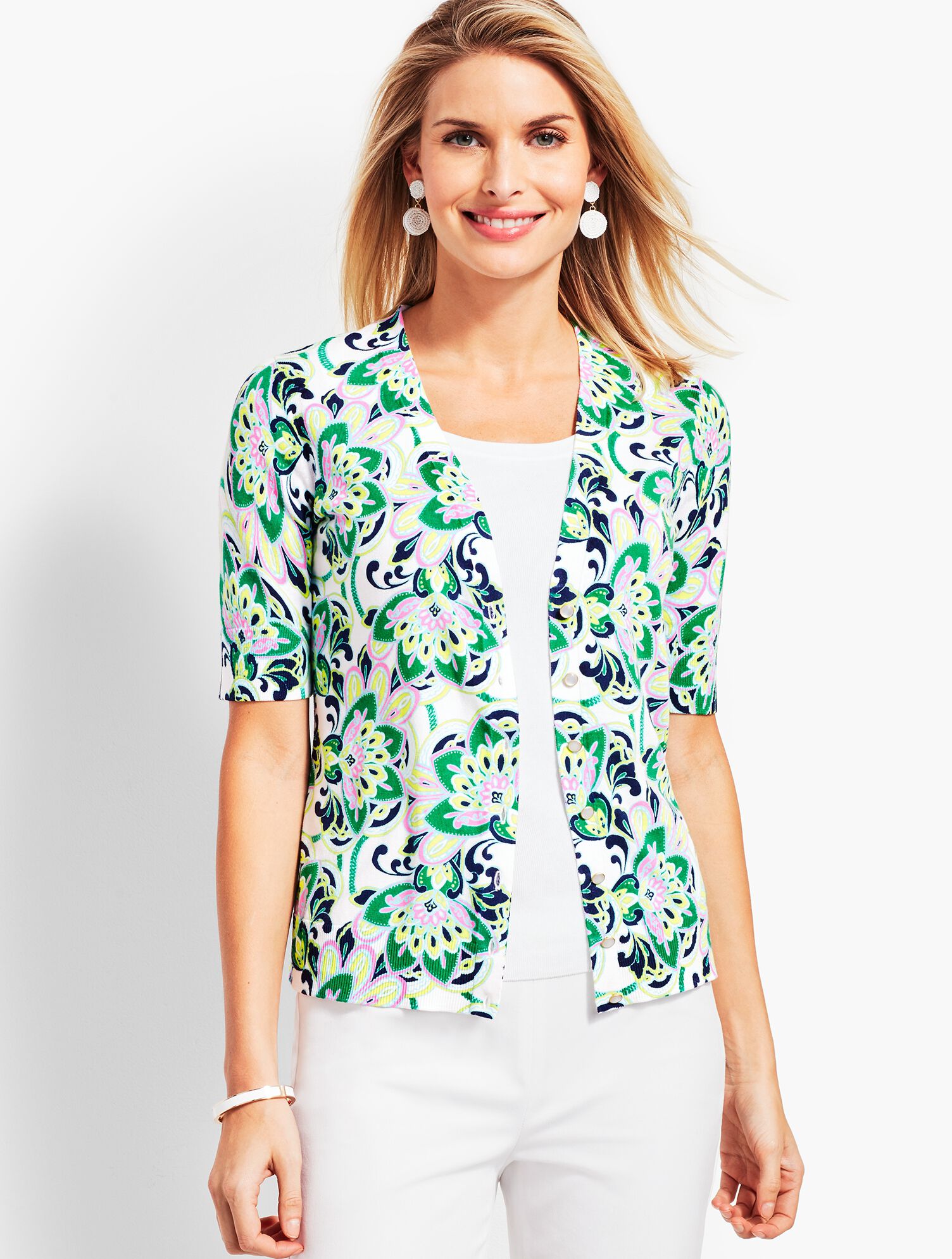 Kelly Blooming Paisley Full Needle Cardigan