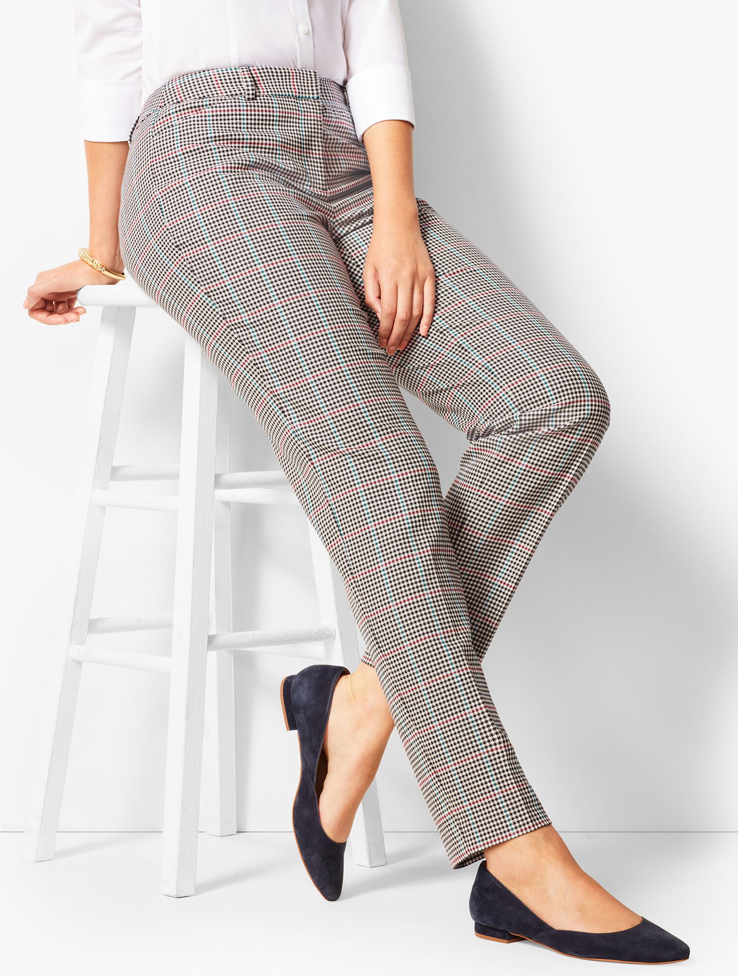 Talbots Hampshire Ankle Pants - Curvy Fit  Cottage Plaid