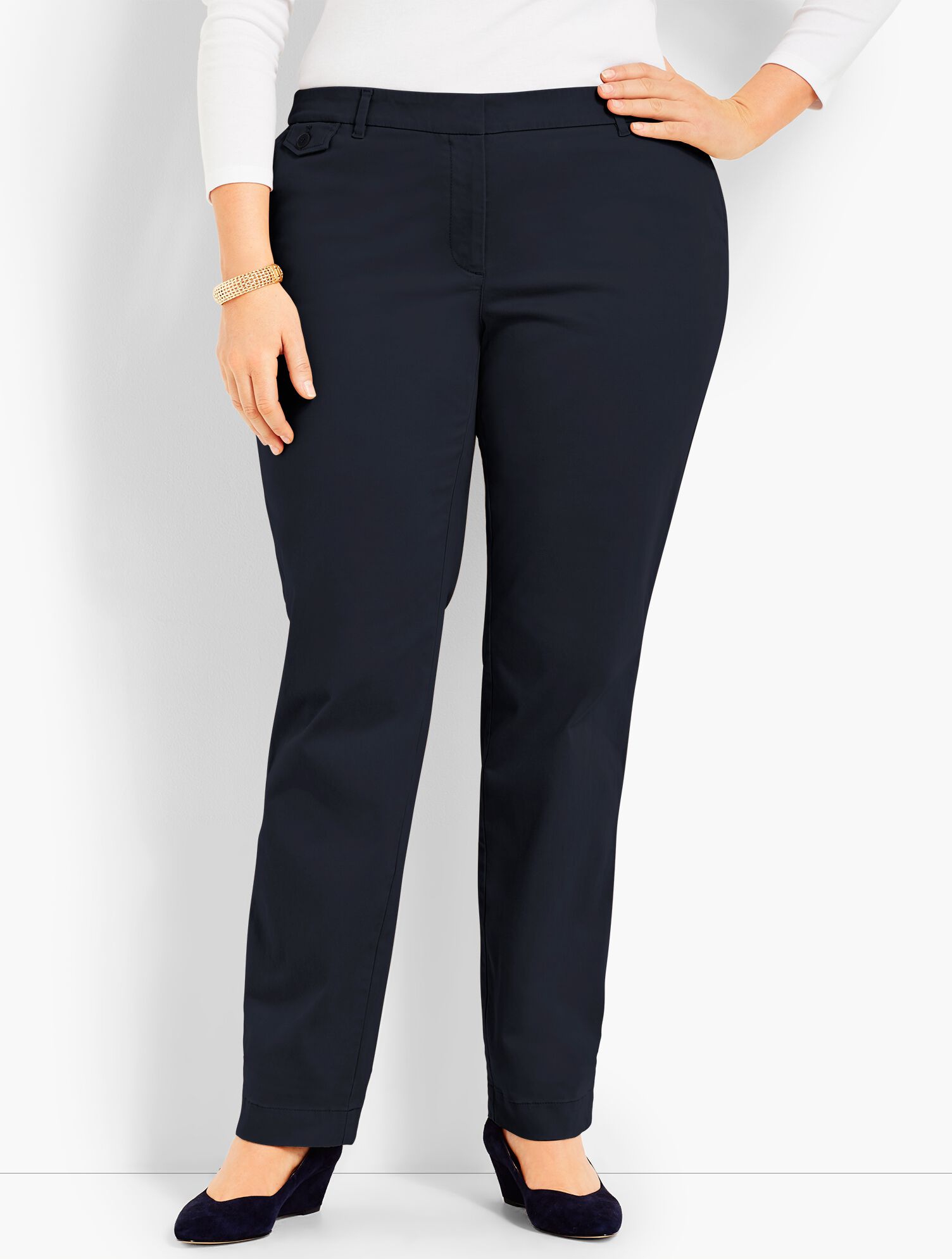Peached Sateen Straight-Leg Pant