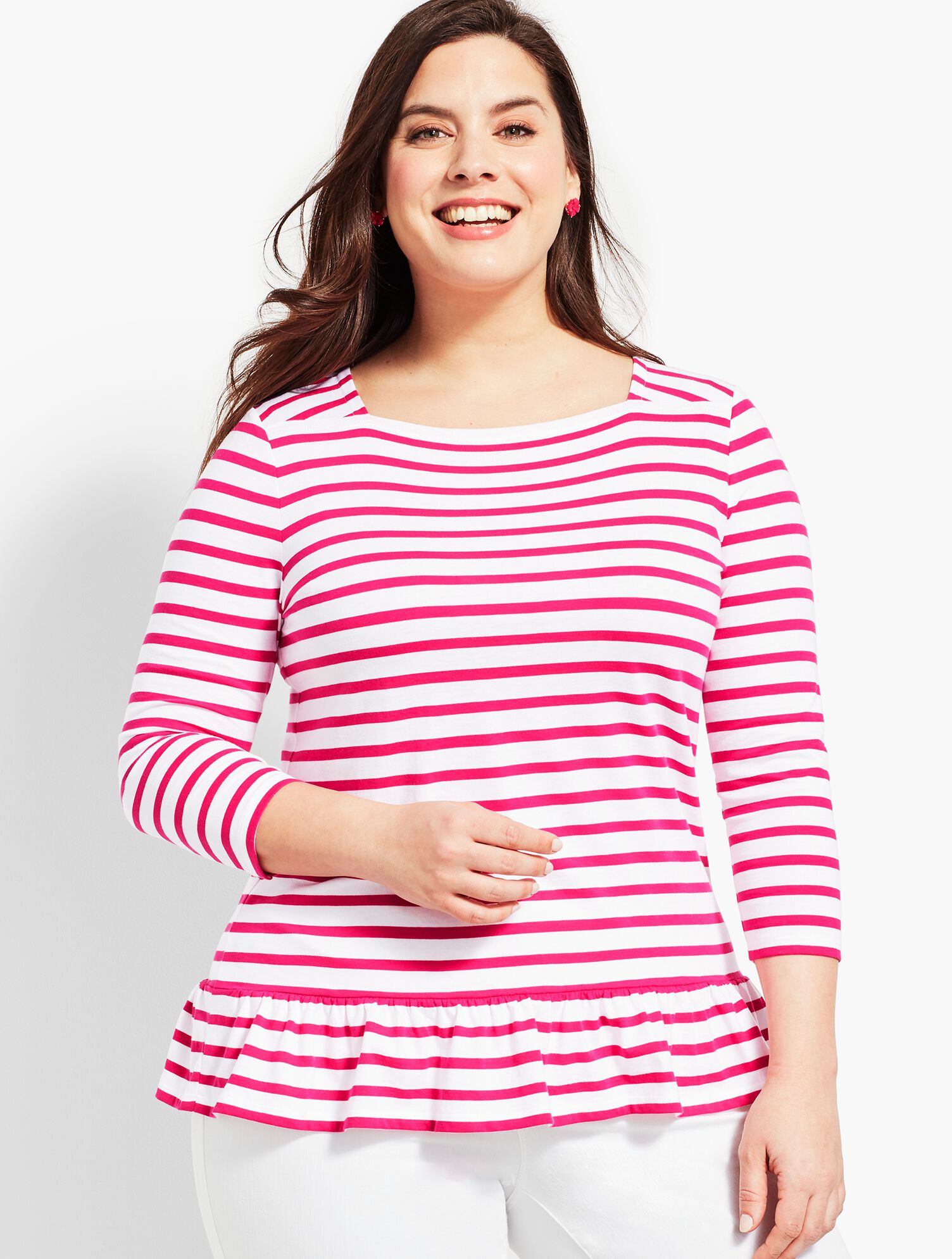 Laurel Stripe Peplum Tee