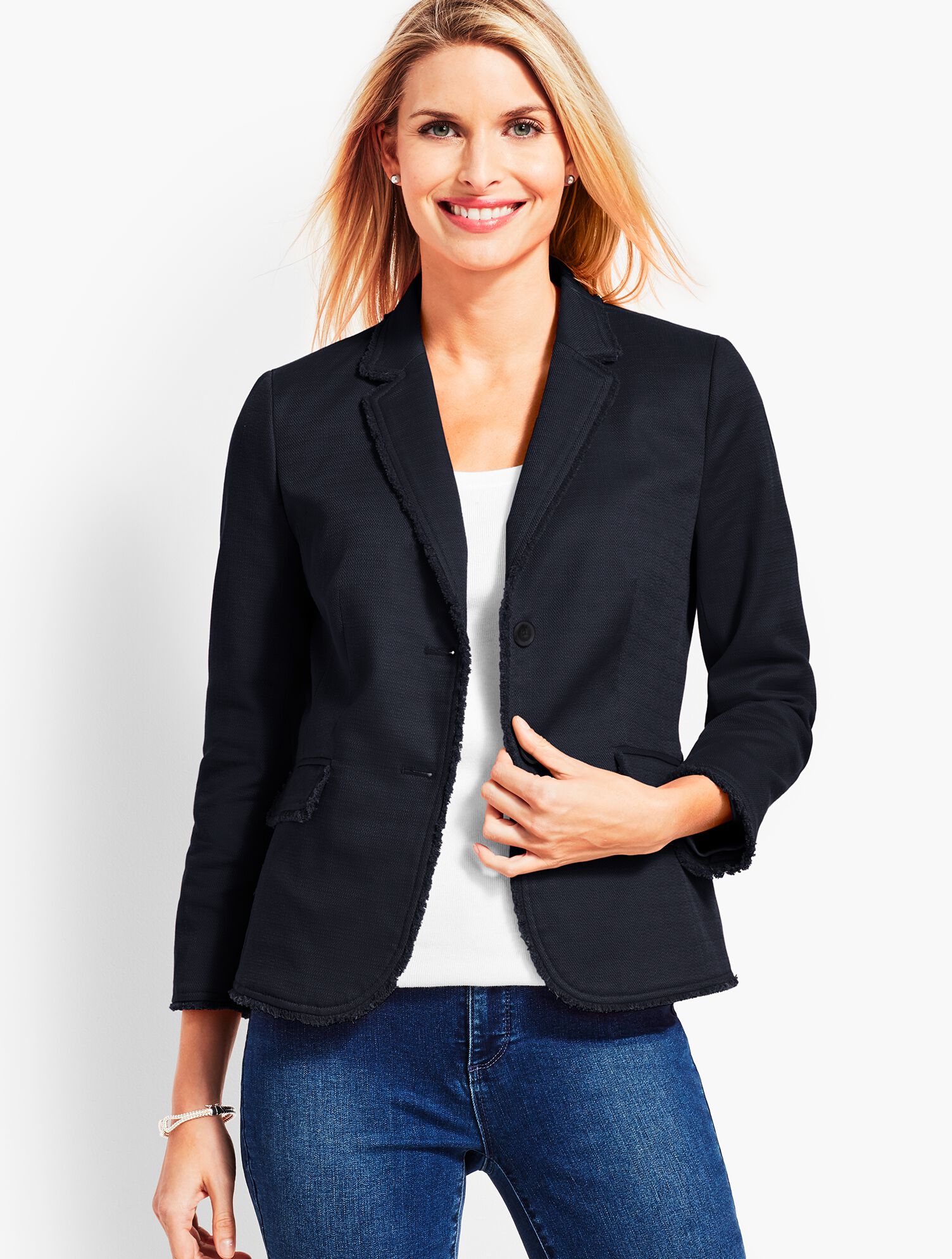 Textured Fringe Blazer