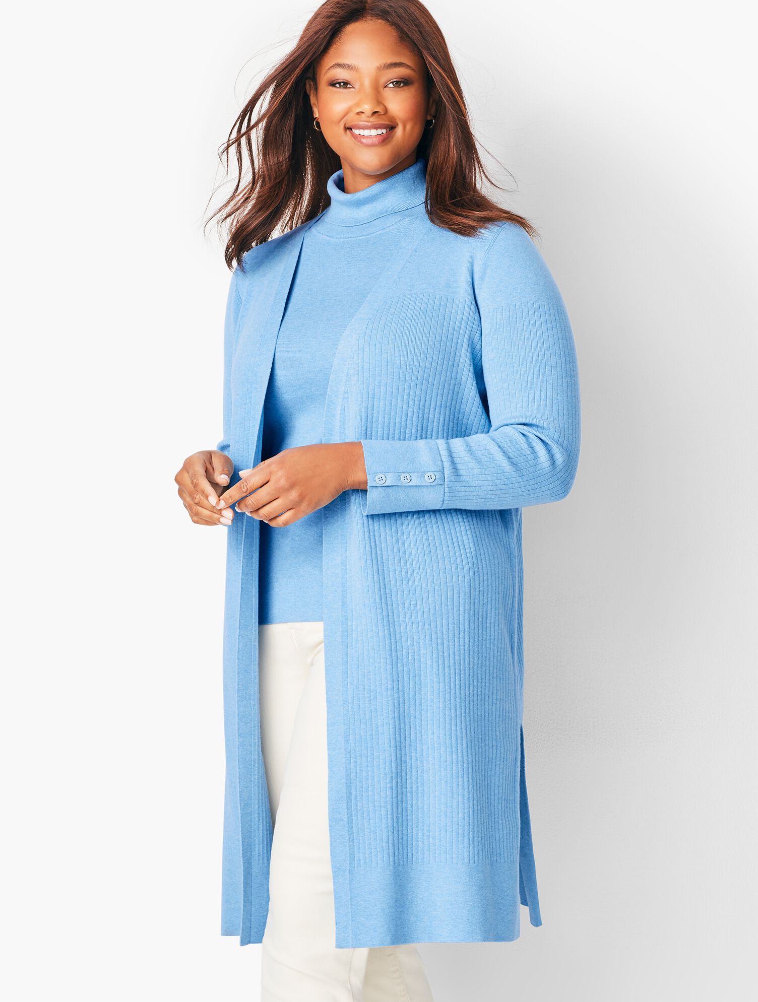 Long Open-Front Cardigan