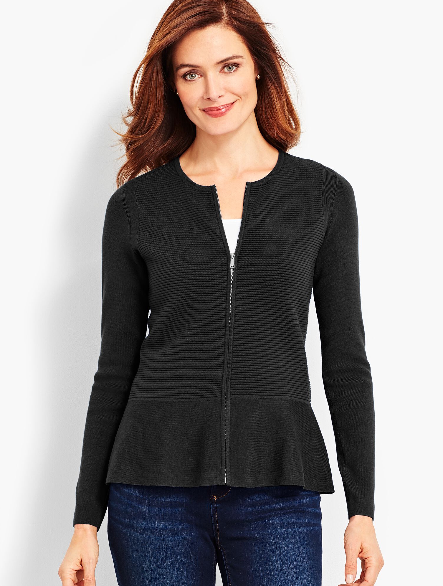 Zip-Front Sweater Jacket