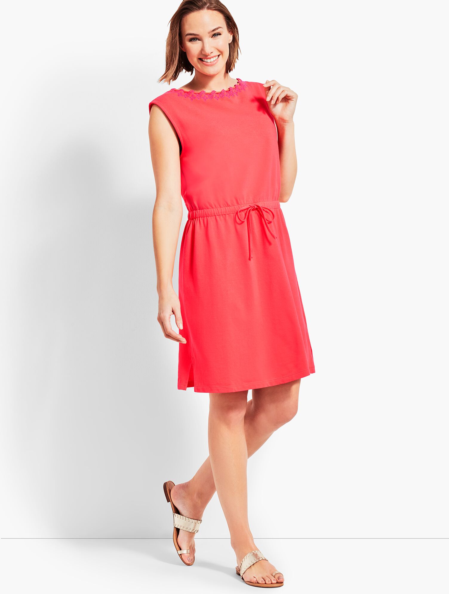 Scalloped Neck Piqu&eacute; Cover-Up