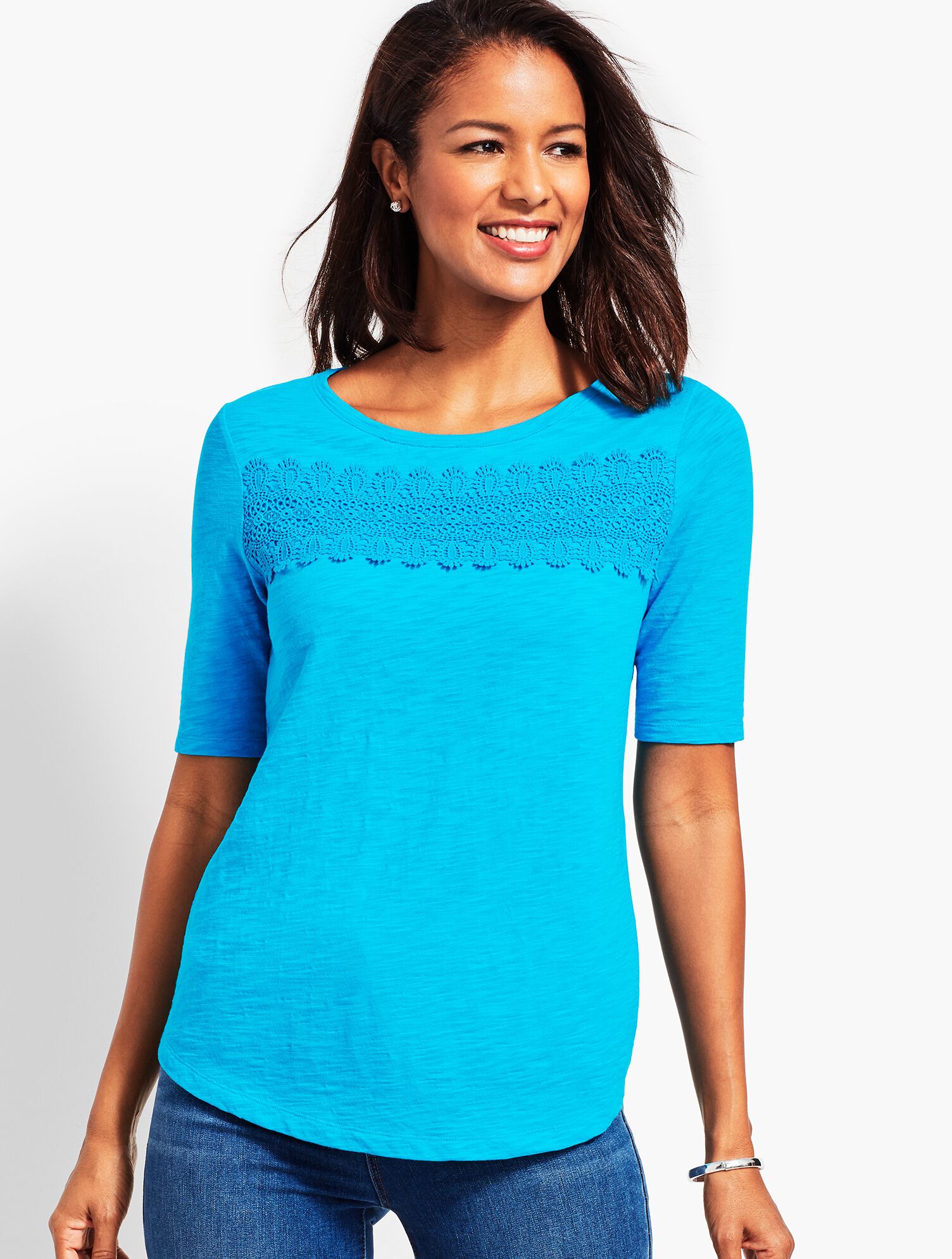 Charleston Lace Boatneck Tee