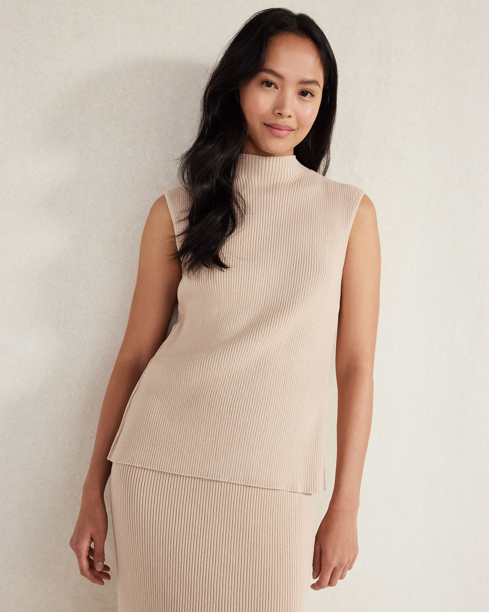 Organic Cotton Rib Knit Sweater Tank