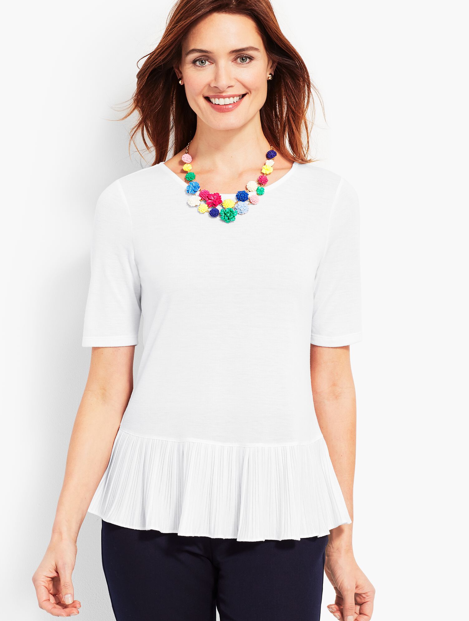 Pleated-Hem Top