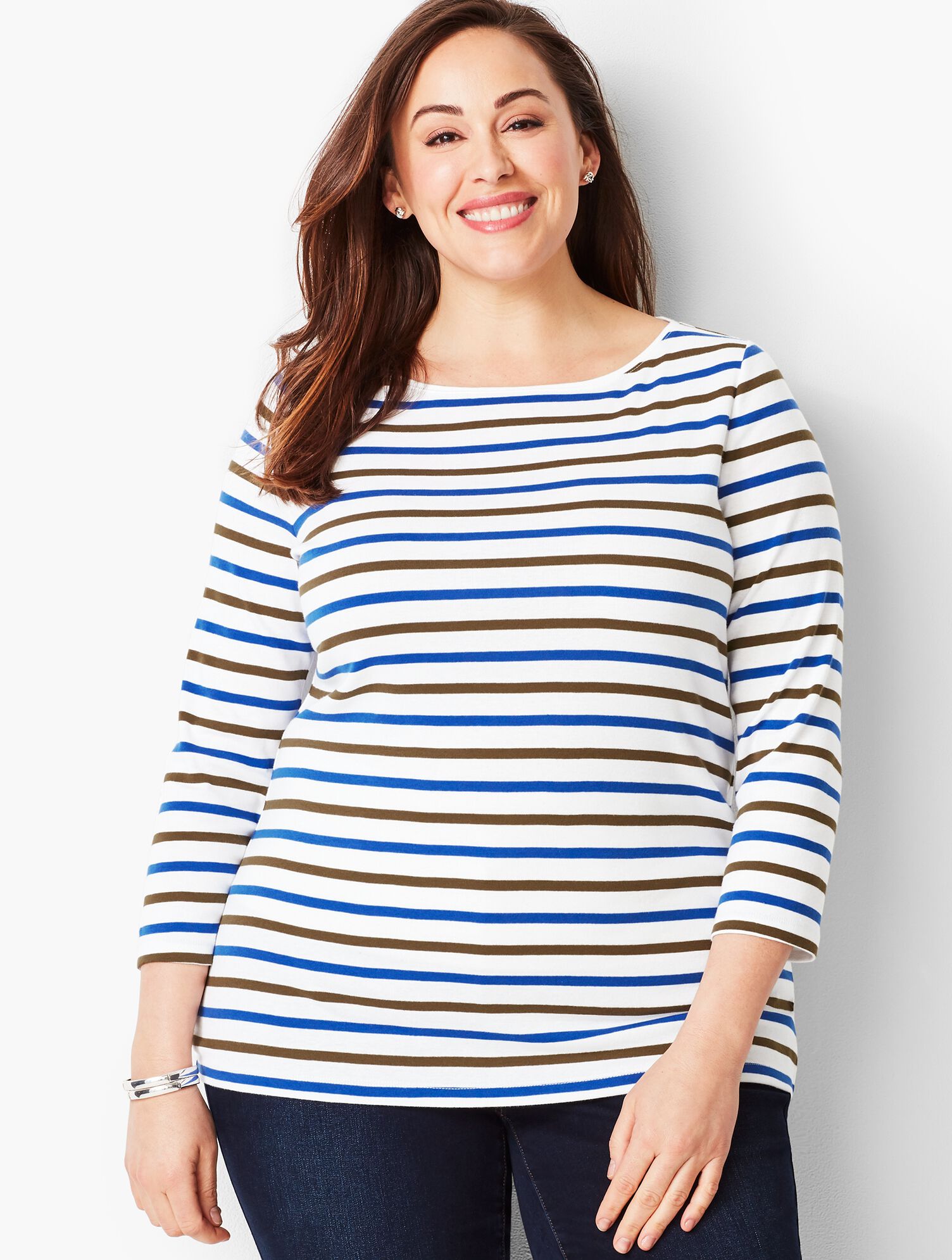 Bateau Neckline Tee - Stripe