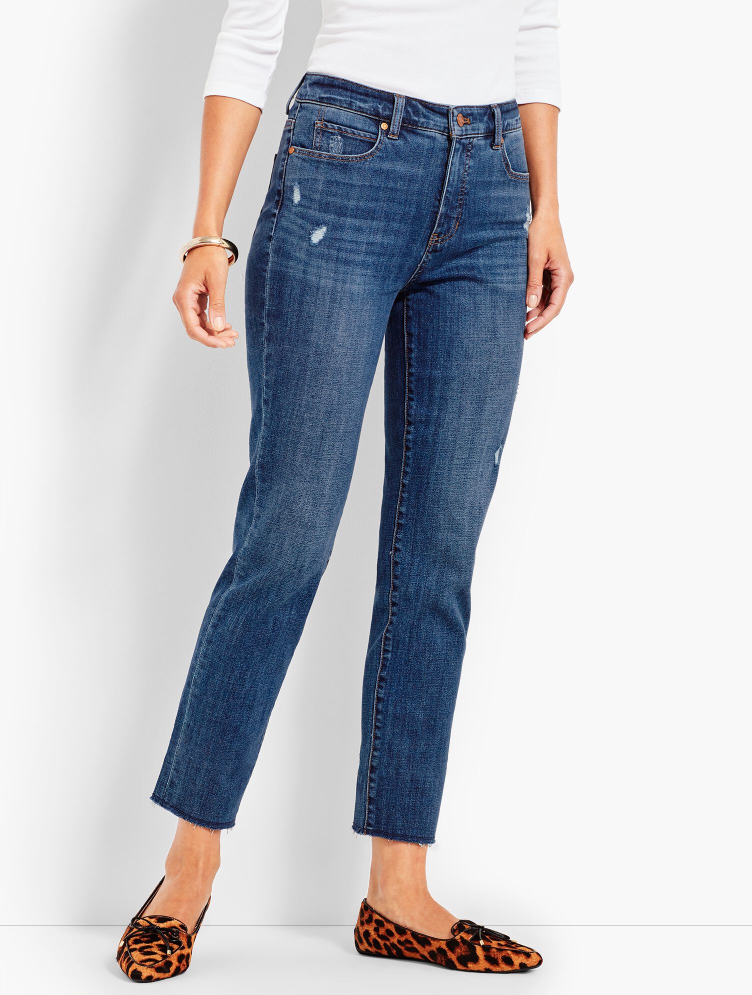 Frayed-Hem Straight-Leg-McCully Wash