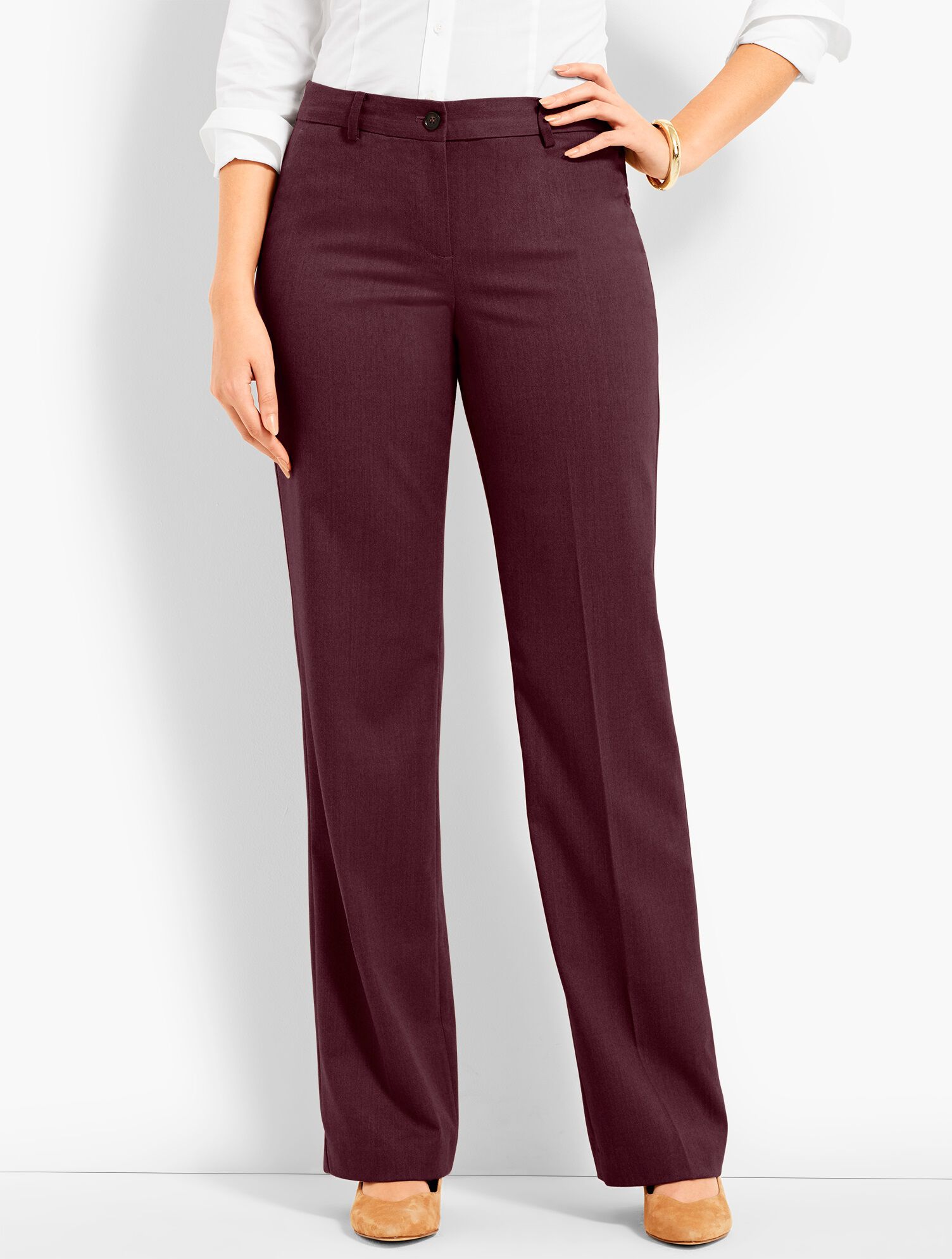 Talbots Windsor Wide-Leg Pant - Curvy Fit/Flannel