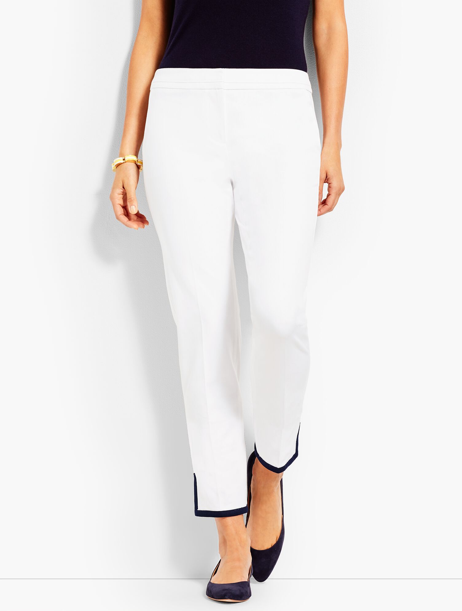 Tipped Bi-Stretch Slim Ankle Pant