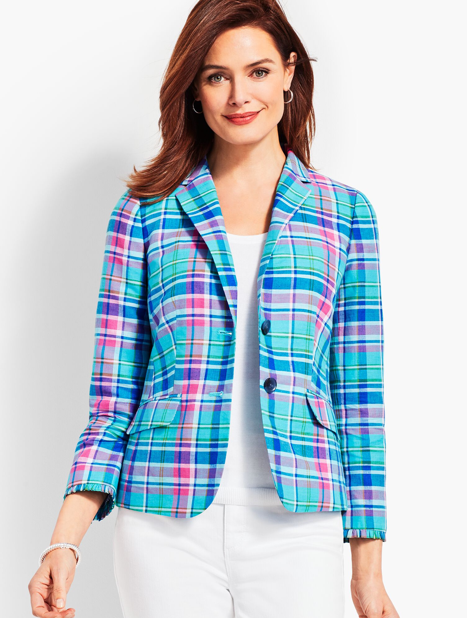 Madras Double-Button Sunshine Blazer