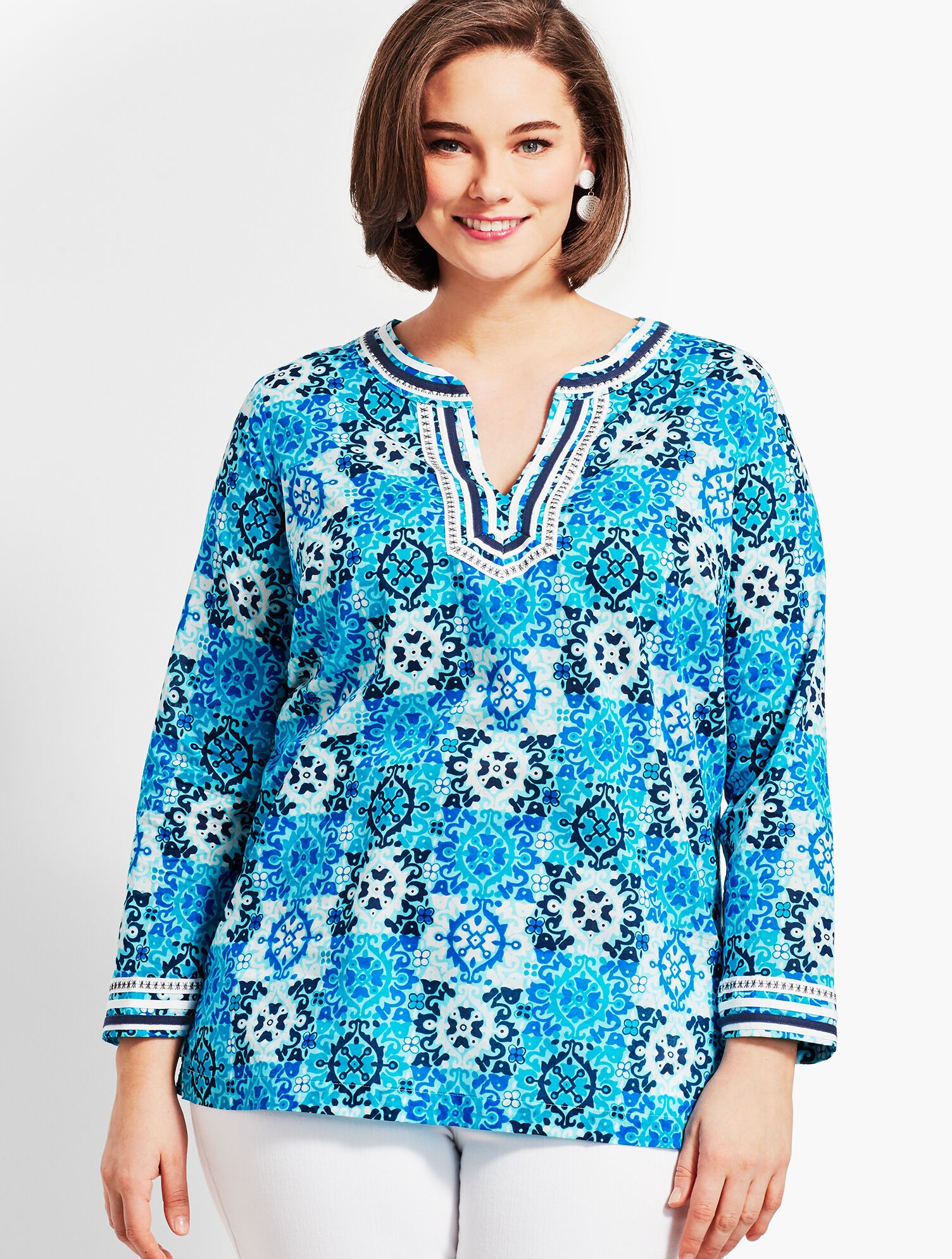 Plus Size Medallion Tiles Tunic