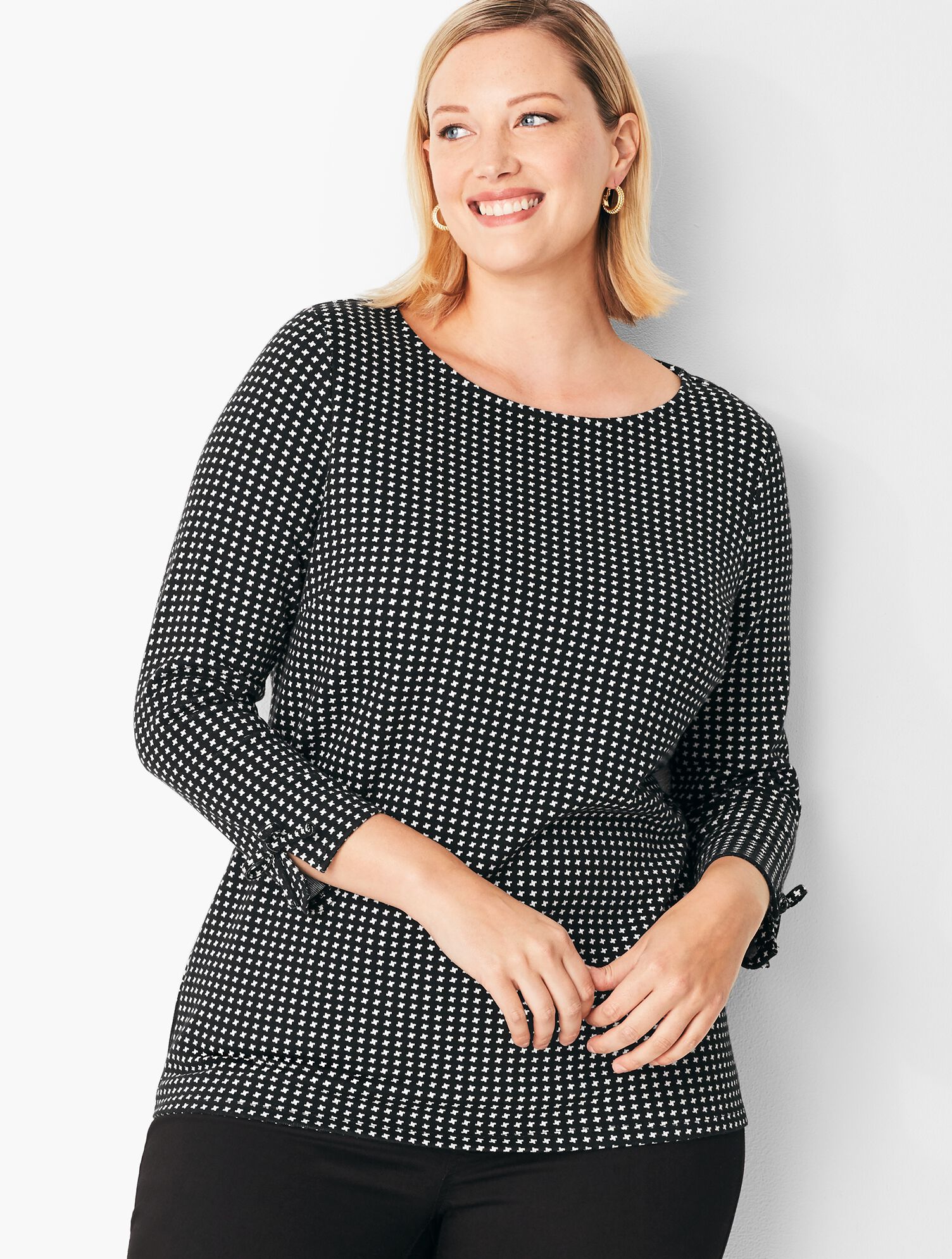 Check Jacquard Top