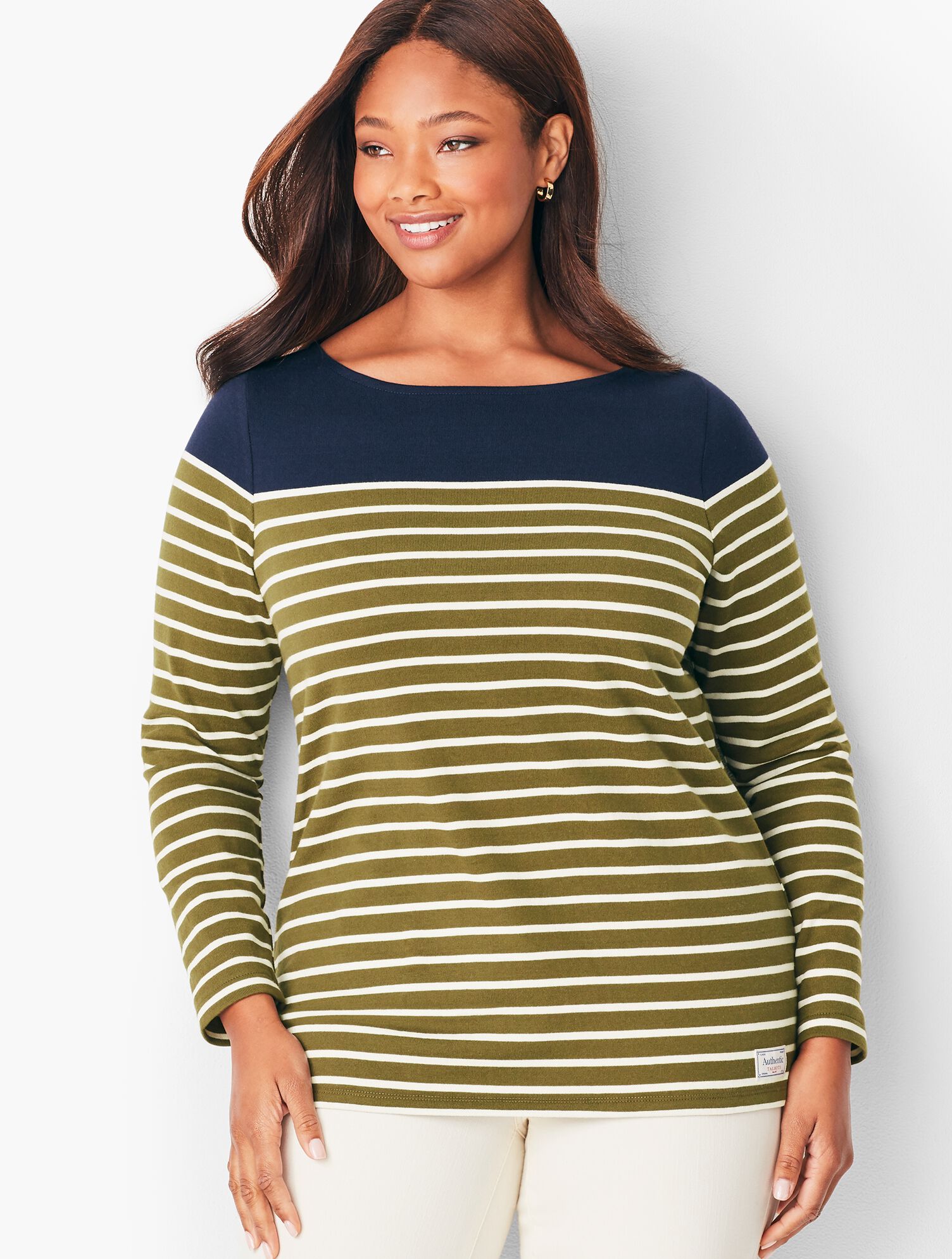 Pure Cotton Stripe Tee - Colorblocked Stripe