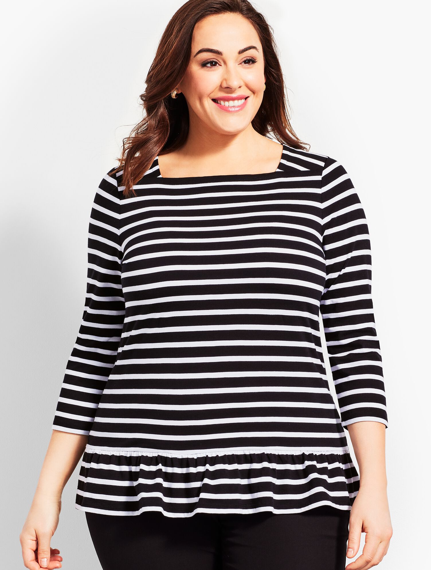 Laurel Stripe Peplum Tee