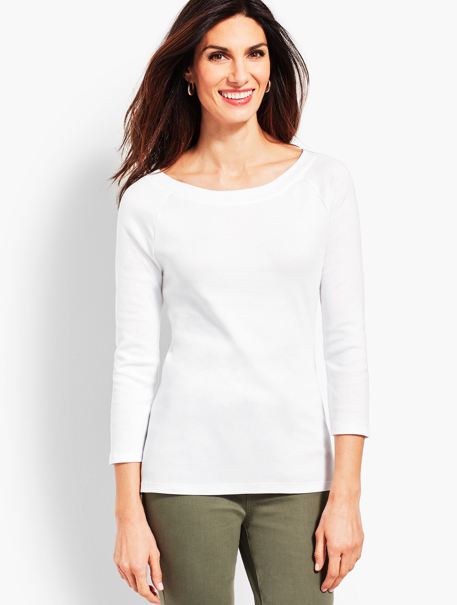 Pima Cotton Bateau-Neck Tee
