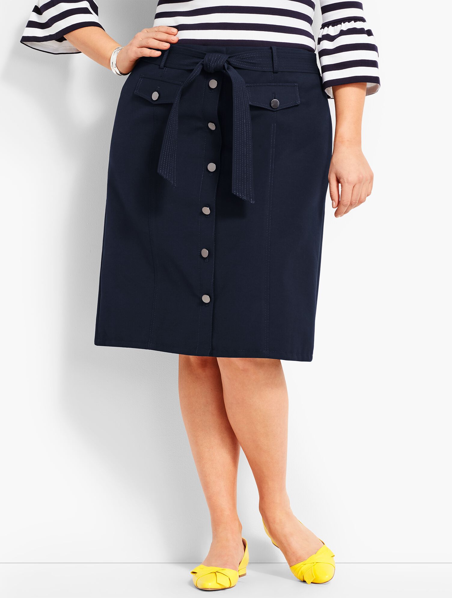 Bella Button Through A-Line Skirt