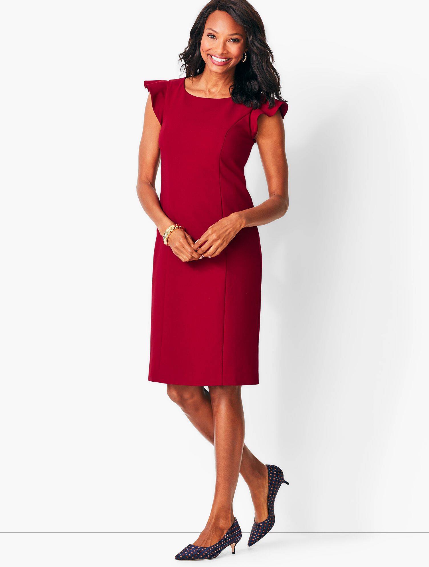 Italian Luxe Double-Cloth Sheath Dress