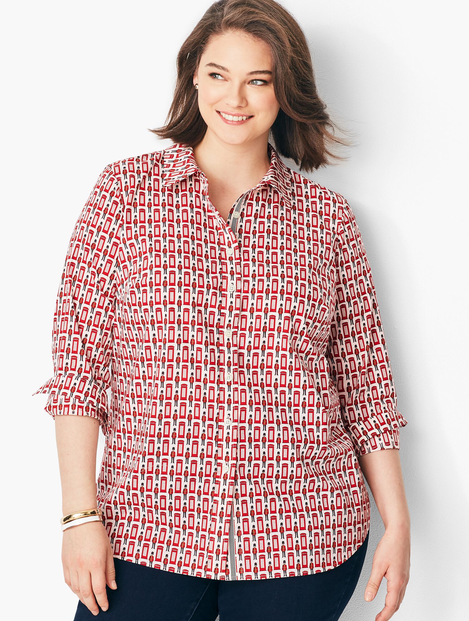 Classic Cotton Shirt - Phone Box Print