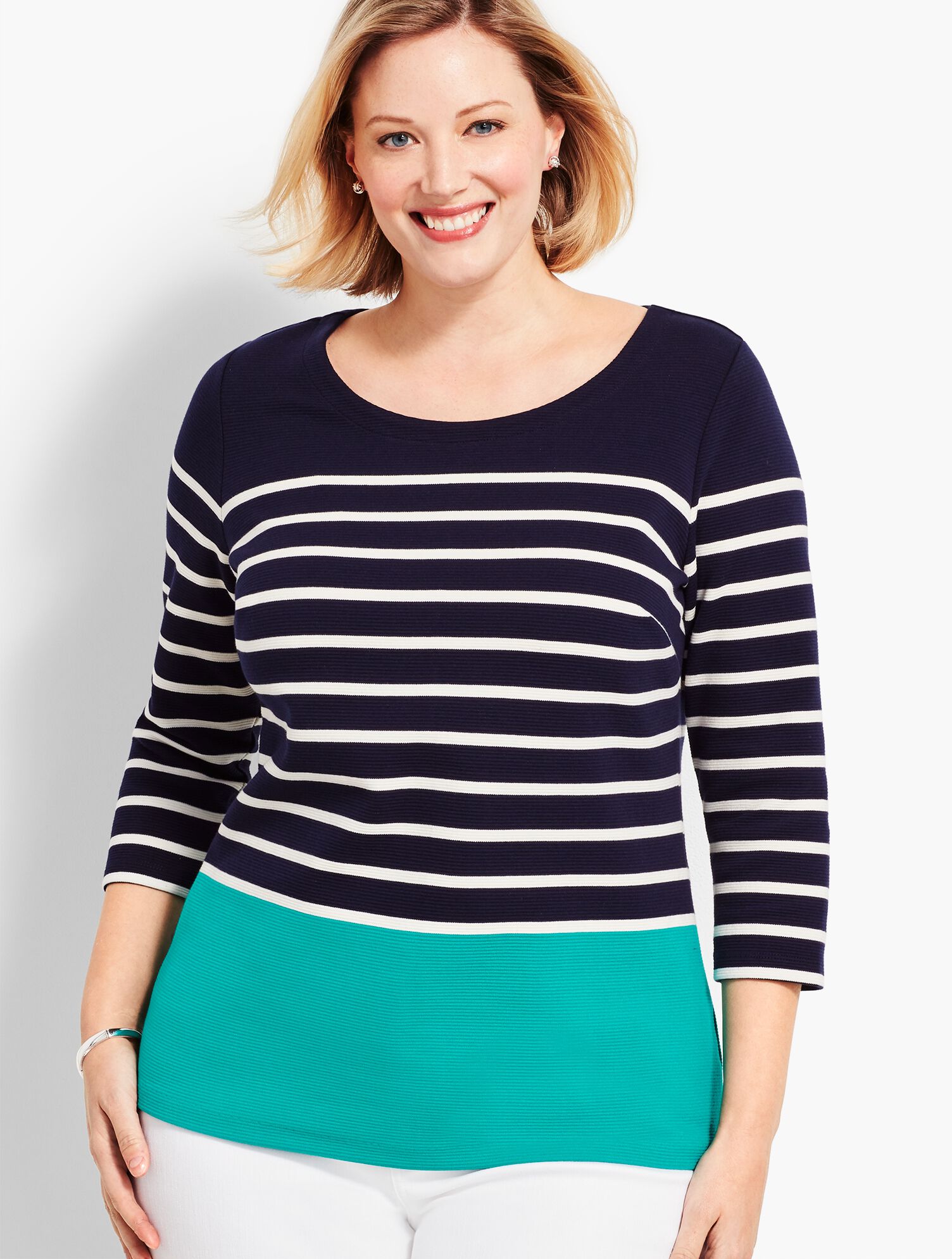 Bateau-Neck Stripe Top