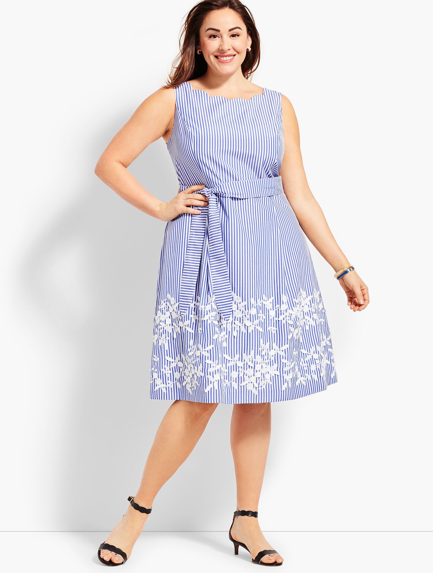 Embroidered Fit &amp; Flare Dress