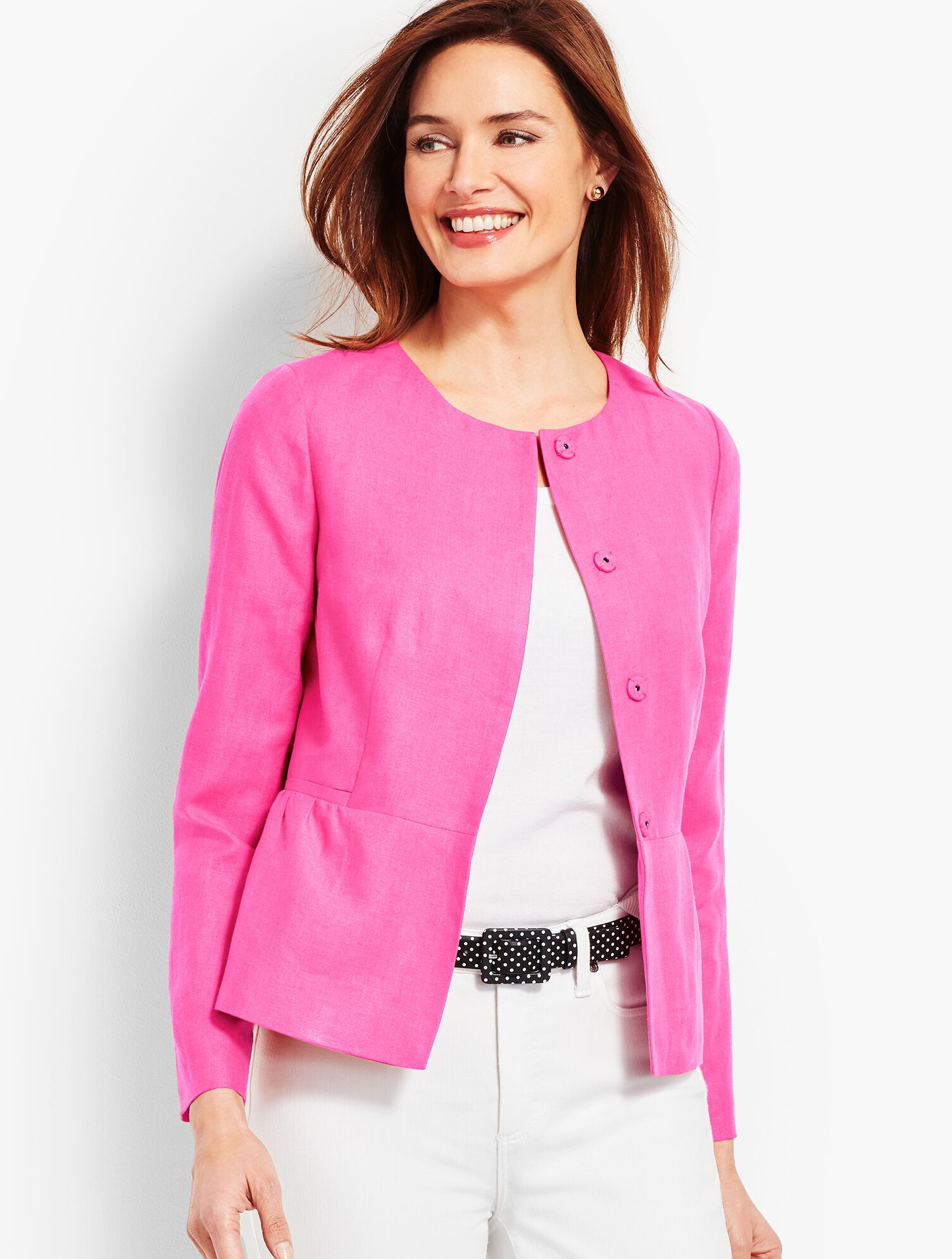 Linen Peplum Jacket