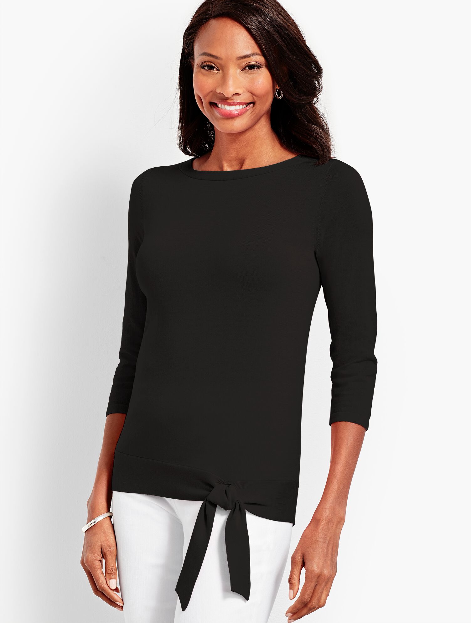 Side-Tie Boatneck Sweater