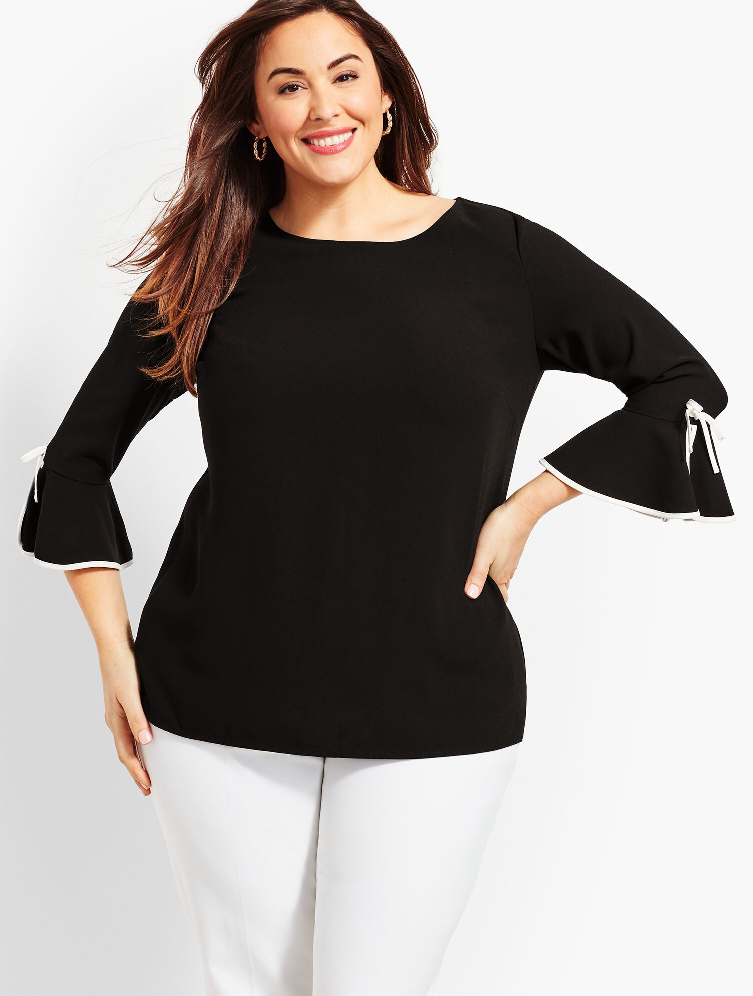 Crepe Tie-Sleeve Top