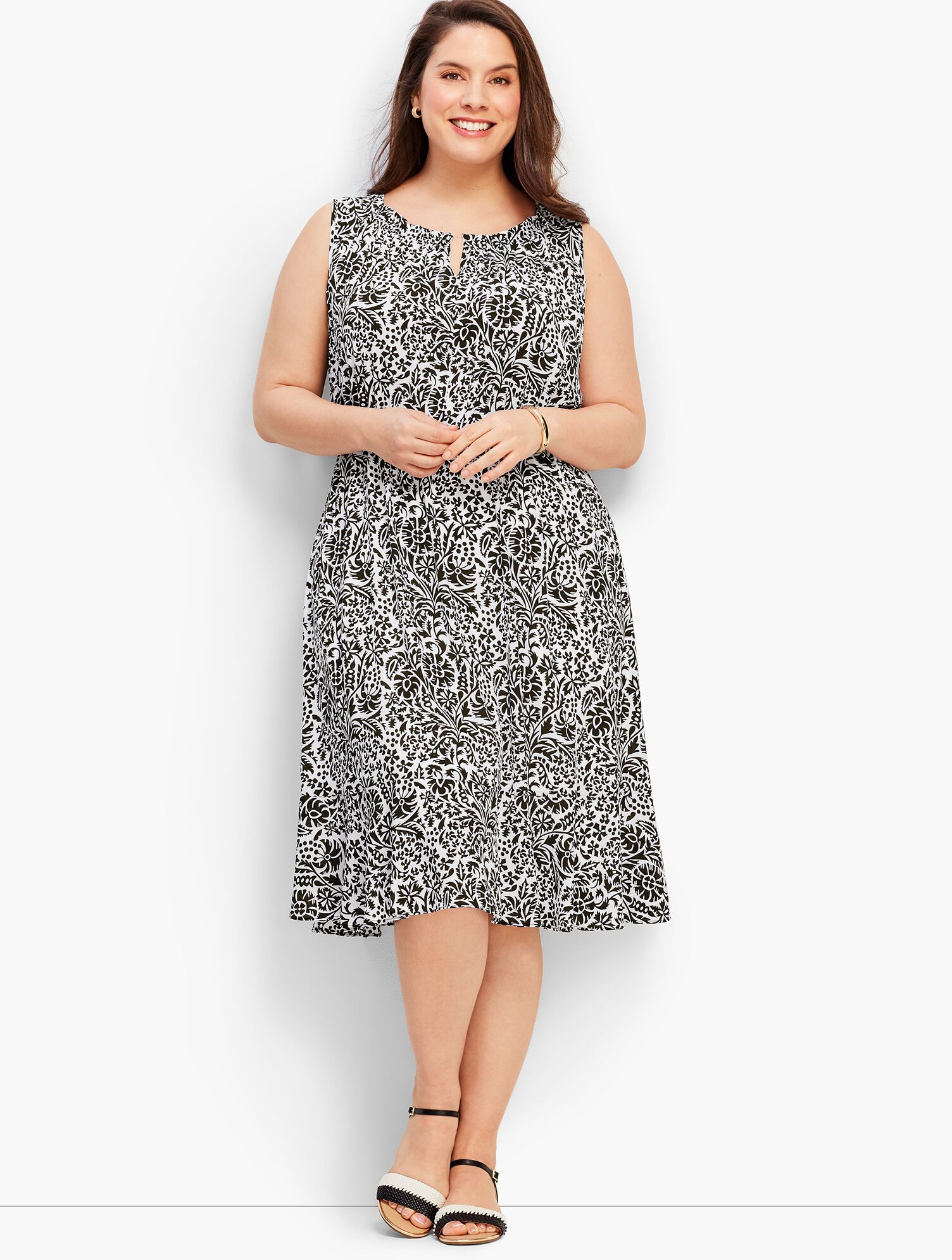 Wildflower Flounce Fit-and-Flare Midi Dress