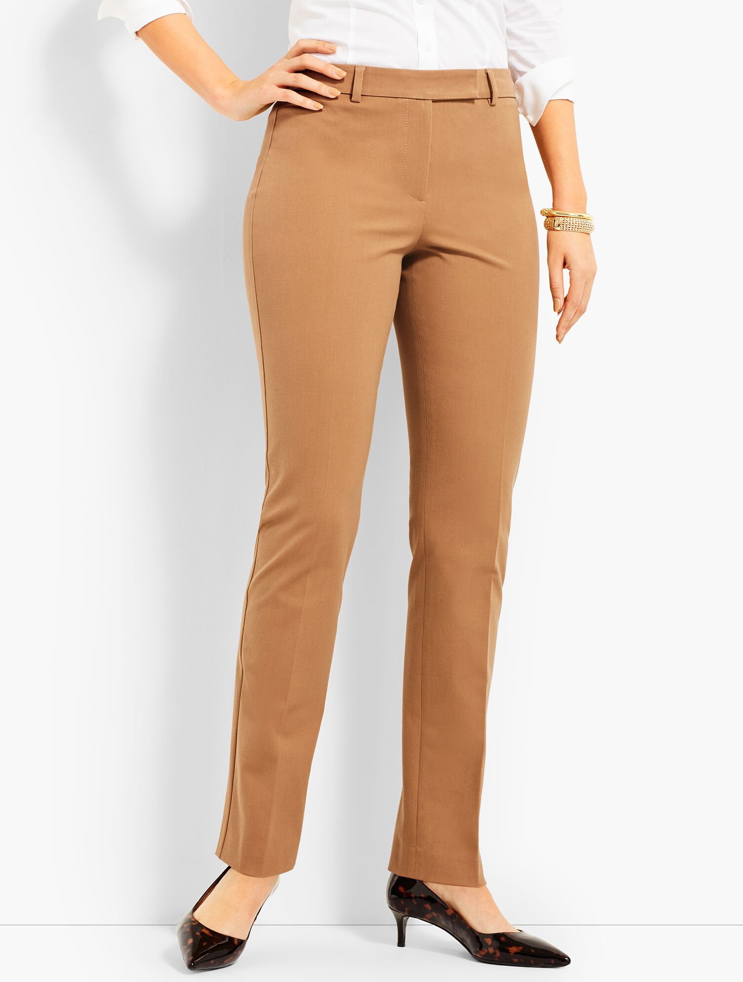 Bi-Stretch High-Waist Straight-Leg Pant-Curvy Fit