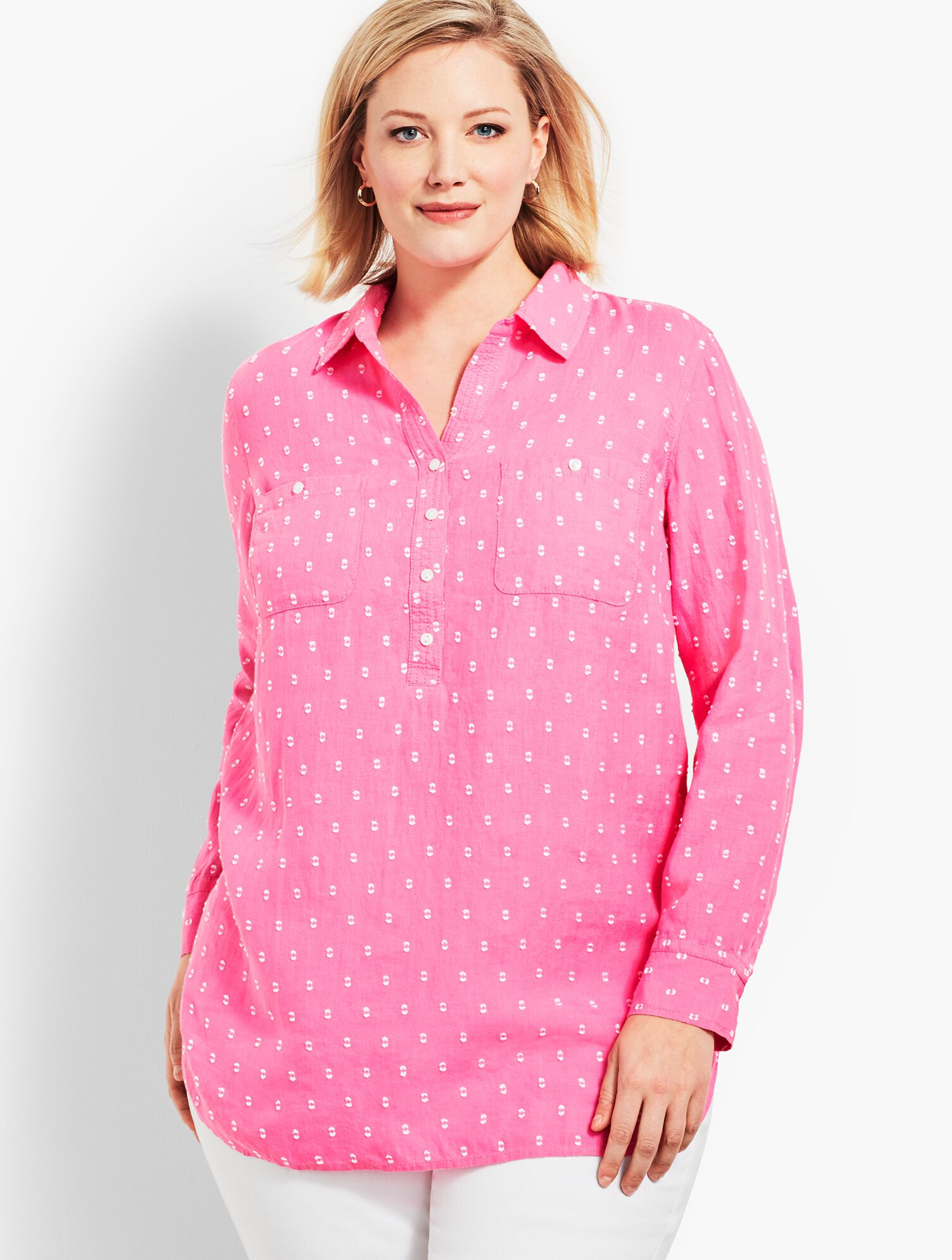 Linen Camp Shirt - Clip Dot