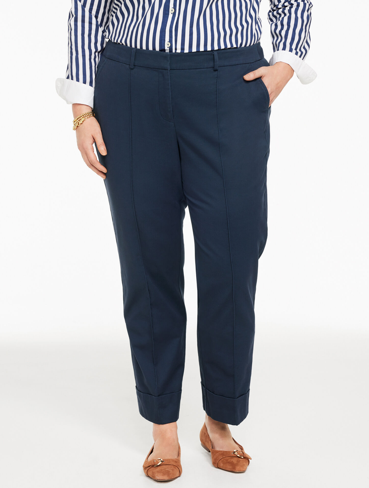 Aiden Twill Straight Ankle Pant