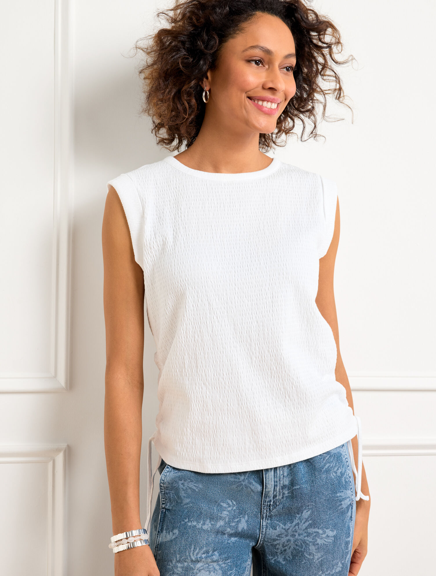 Ruched Crewneck Tee