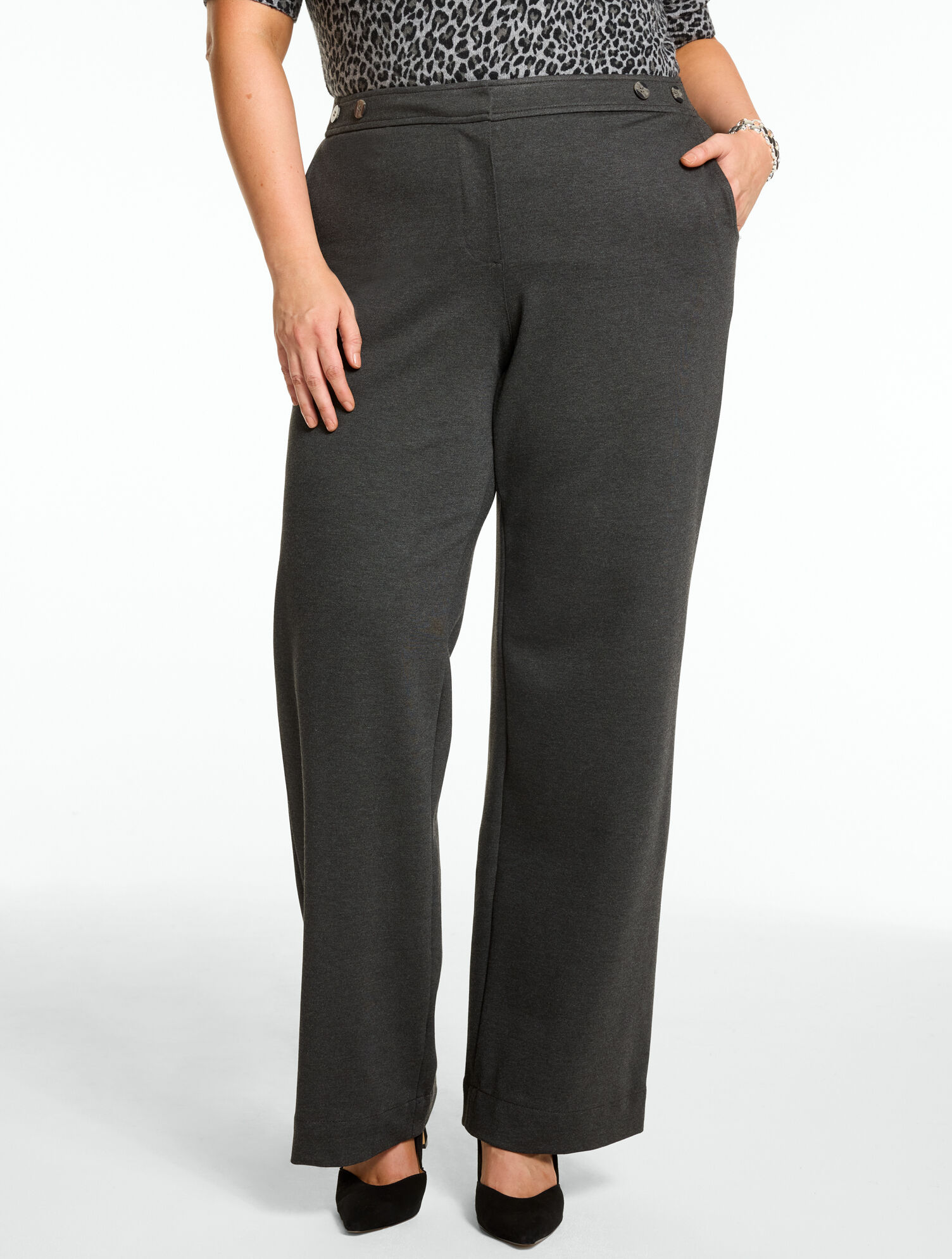 Polished Ponte Wide Leg Pants