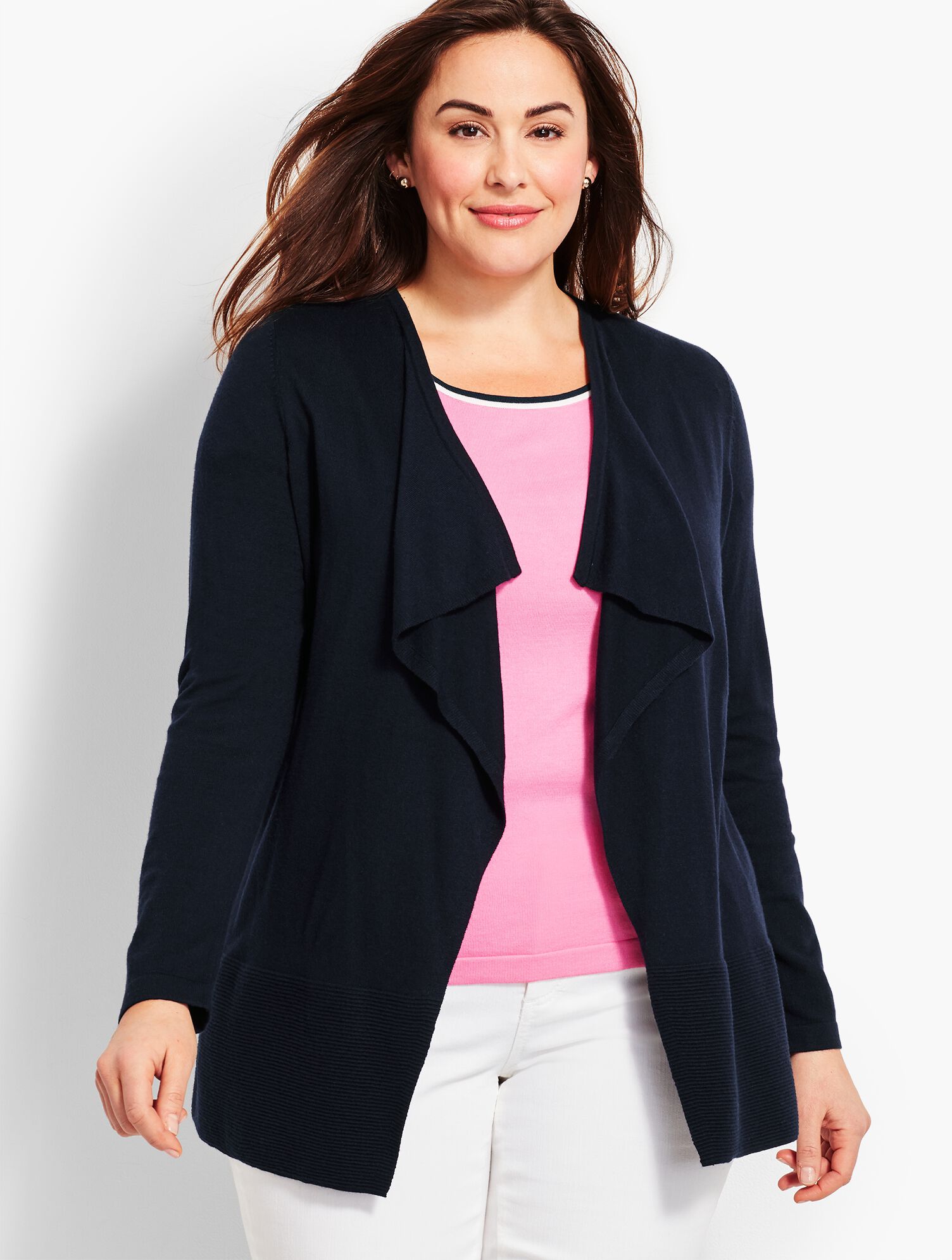 Open-Front Heart-Back Cardigan
