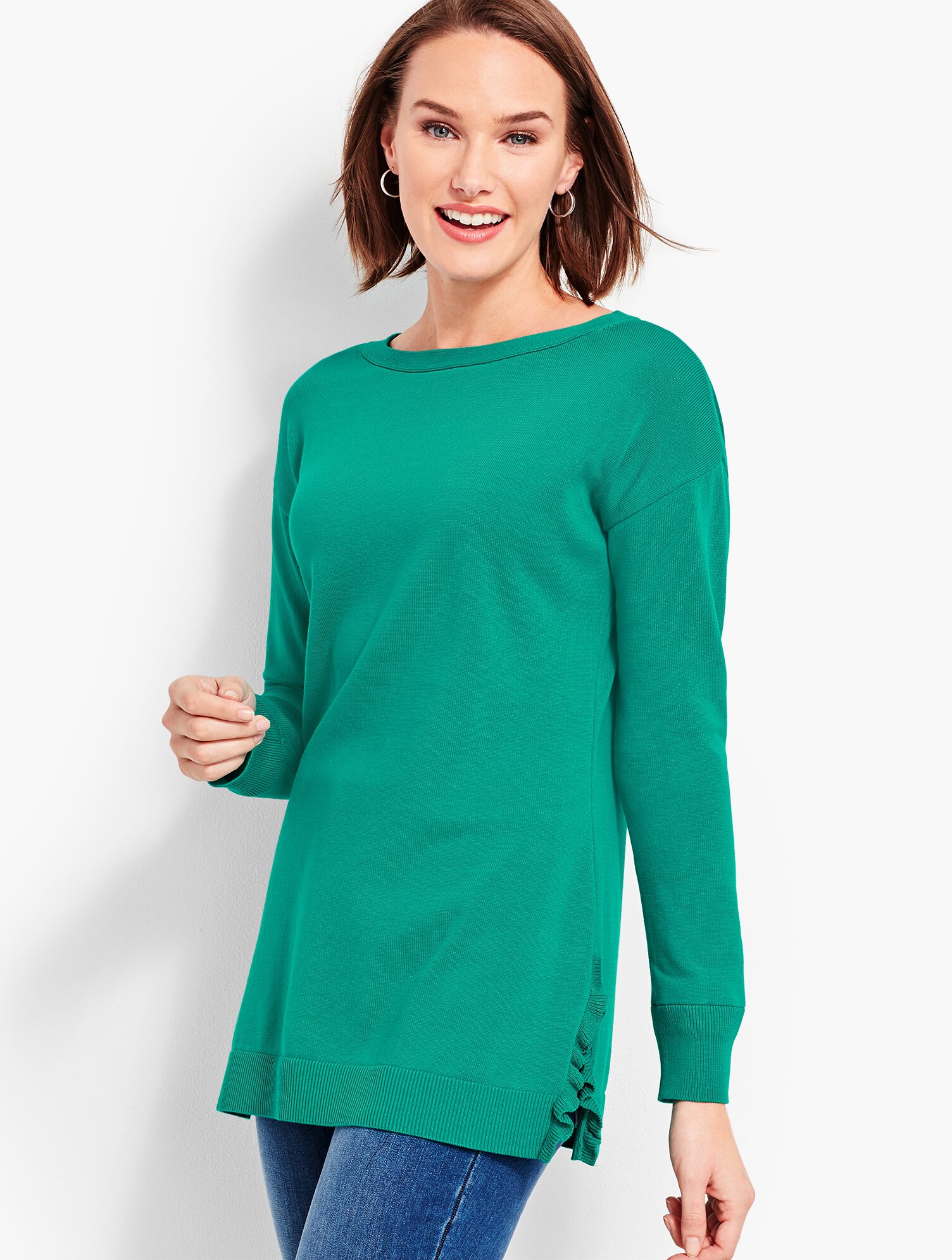 Ruffle-Edge Sweater
