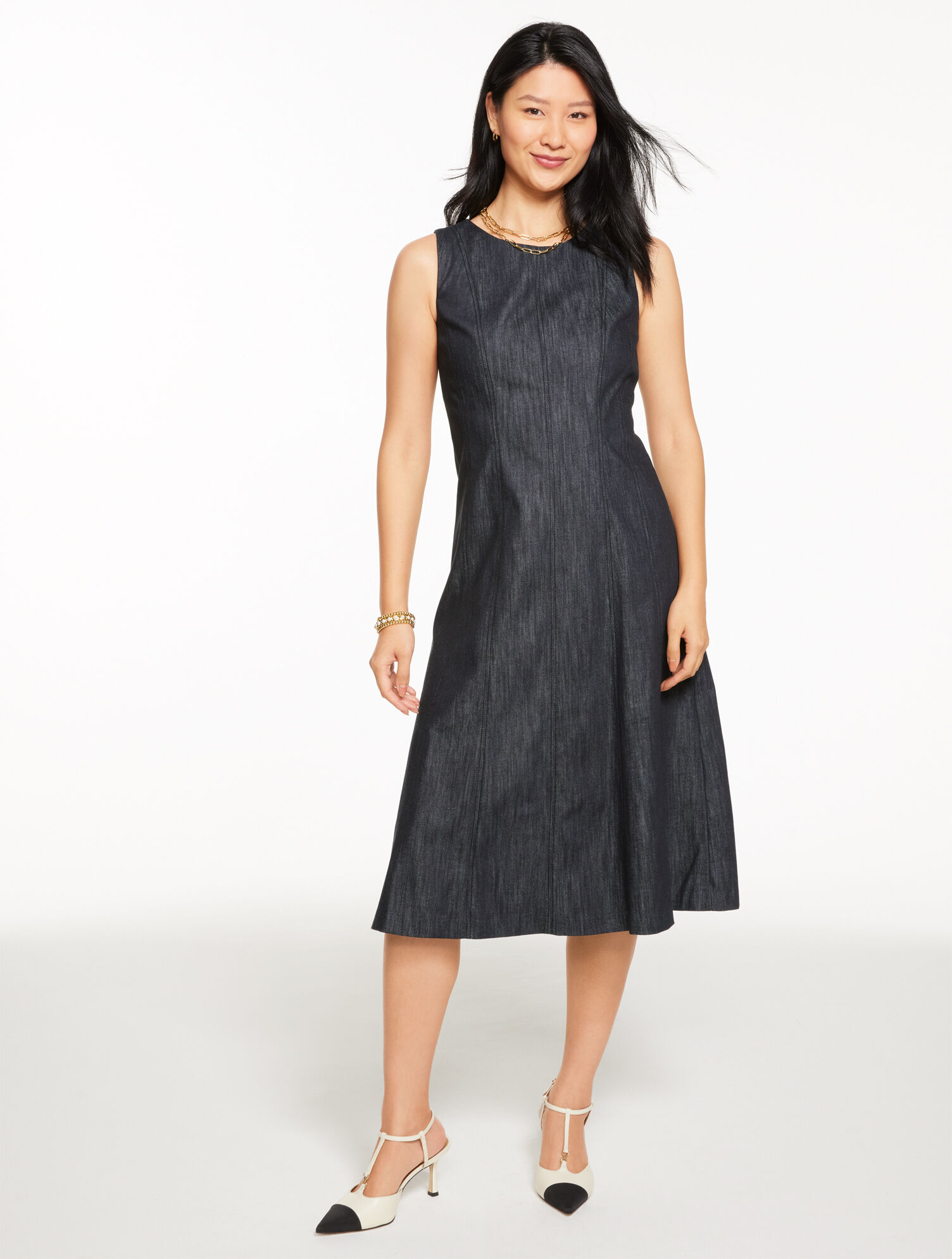Refined Denim Midi Dress