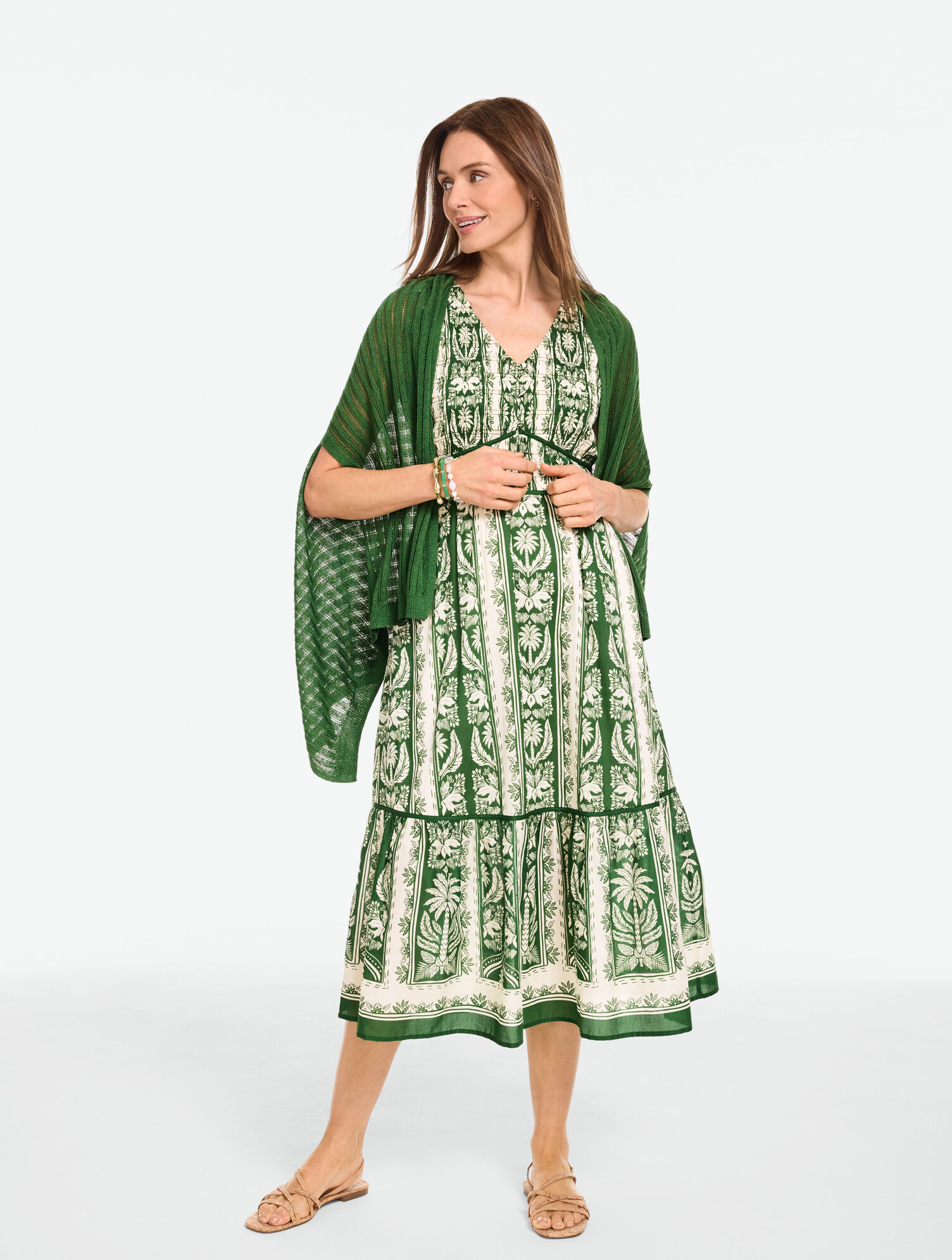 Pointelle Linen Blend Travel Ruana