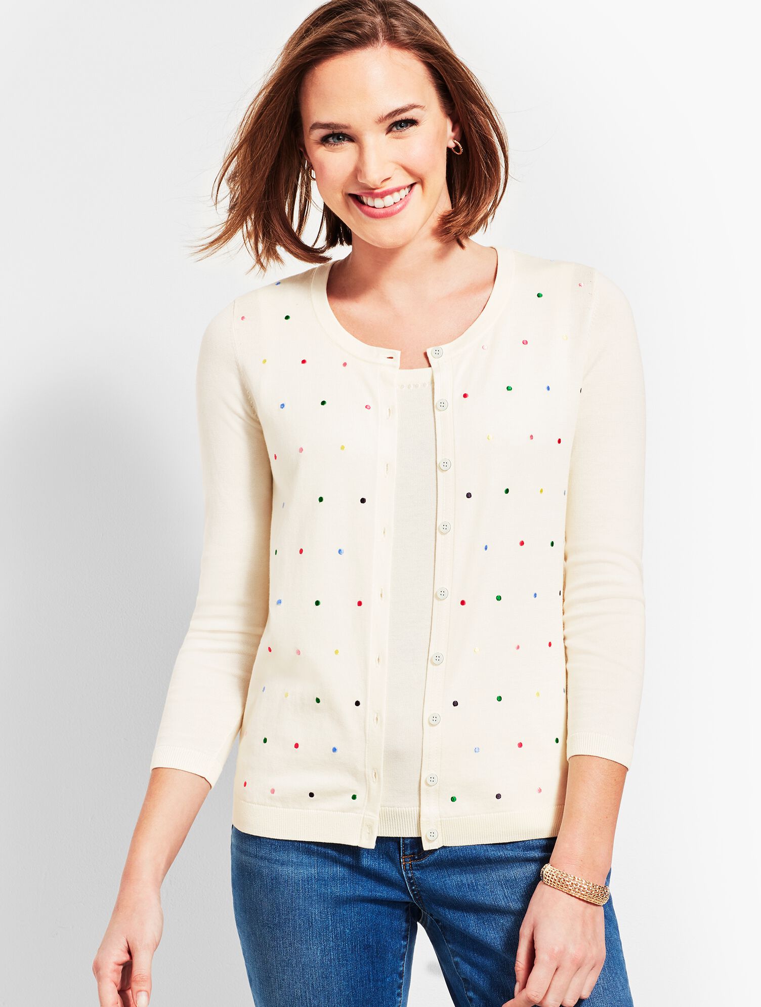 Charming Cardigan - Embroidered Dot