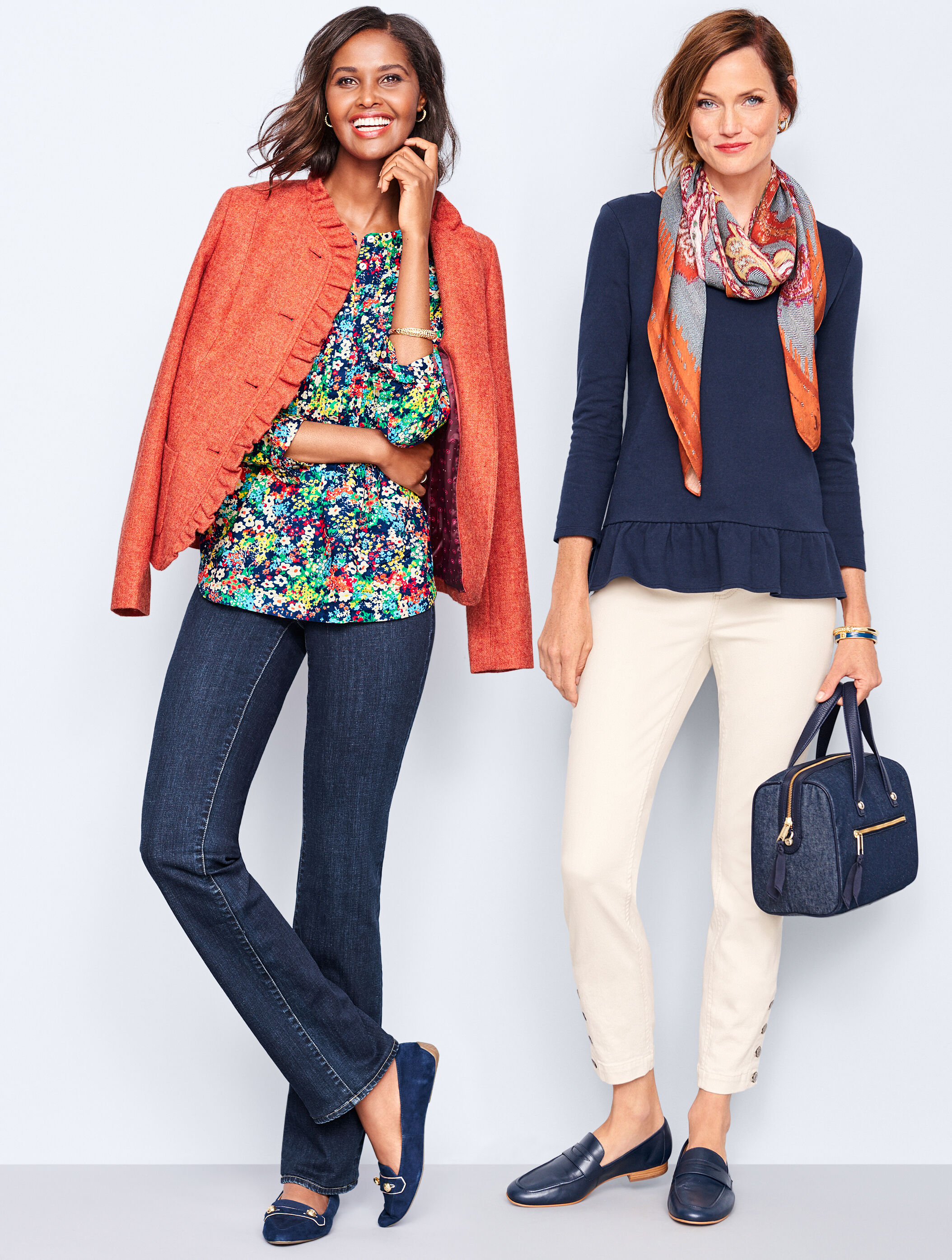 Ruffle-Trim Shetland Herringbone Jacket