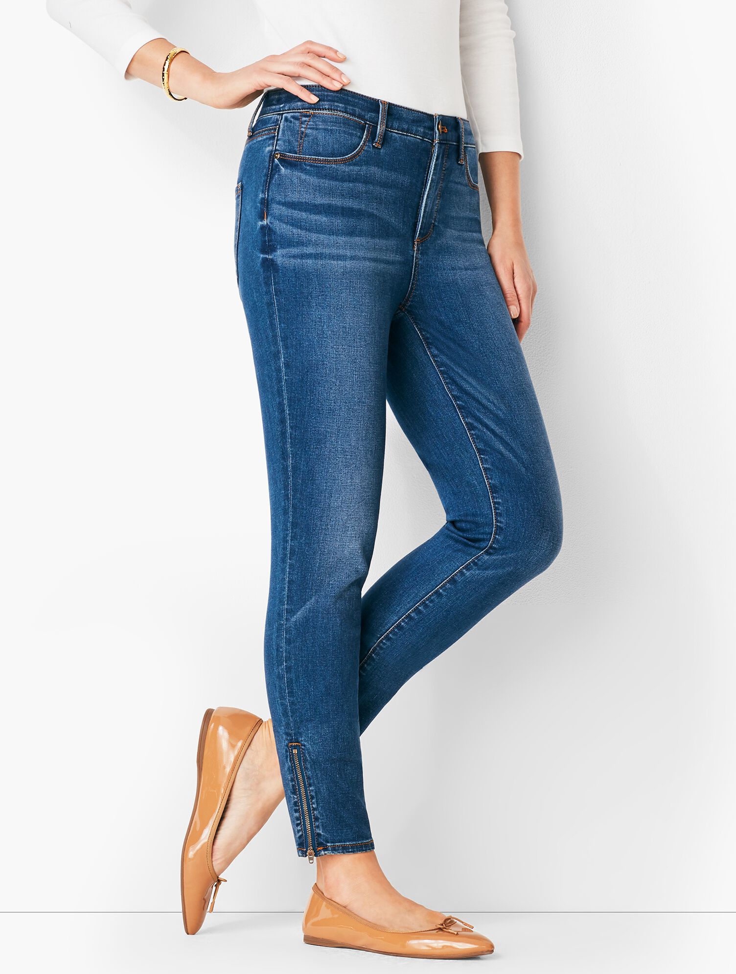 Comfort Stretch Zip Hem Denim Jeggings - Roxie Wash