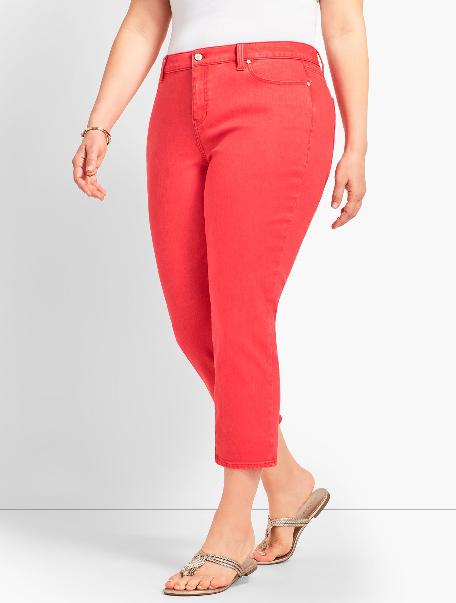 Garment-Dyed Colored Denim Straight Leg Crop