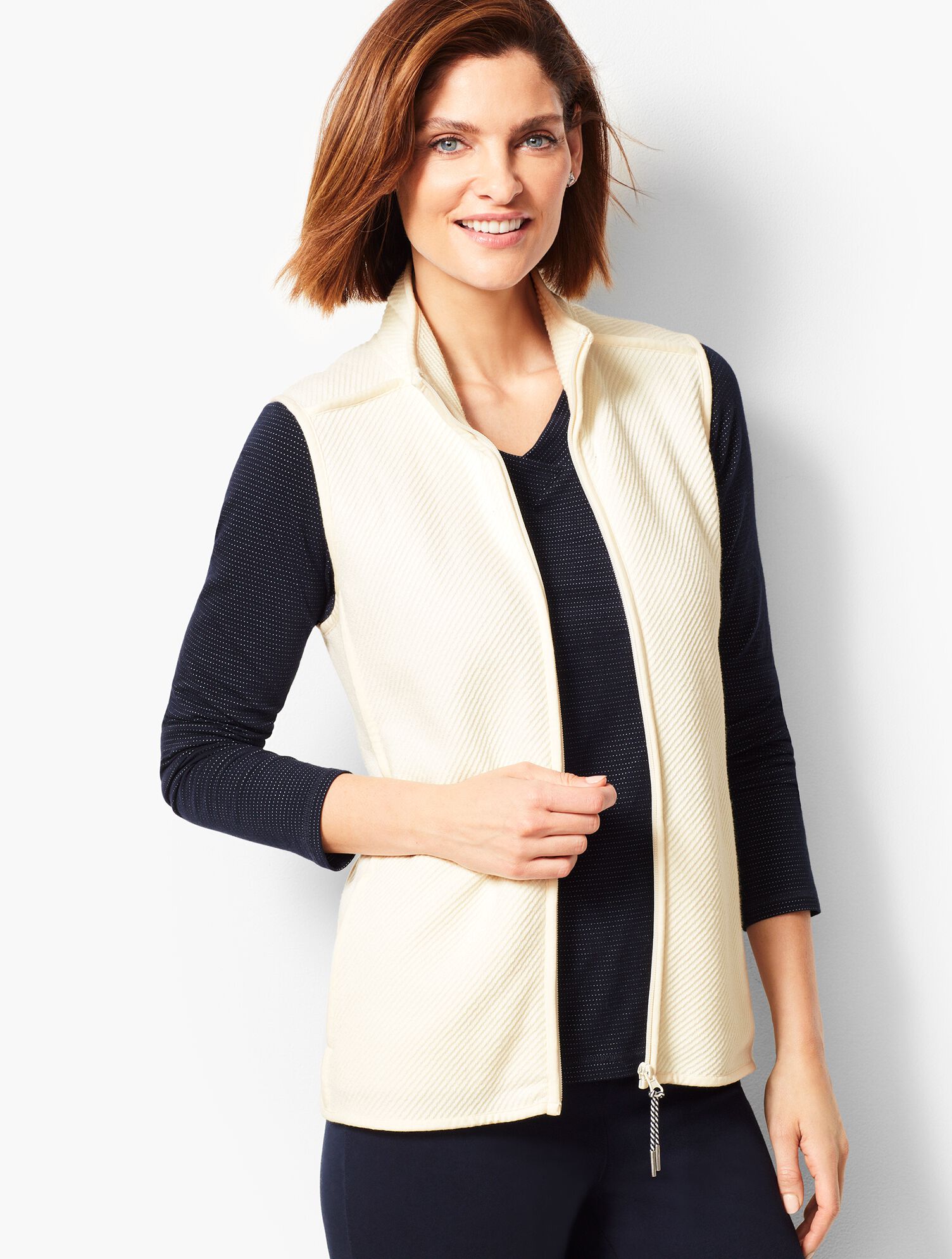 Twill Knit Vest - Ivory