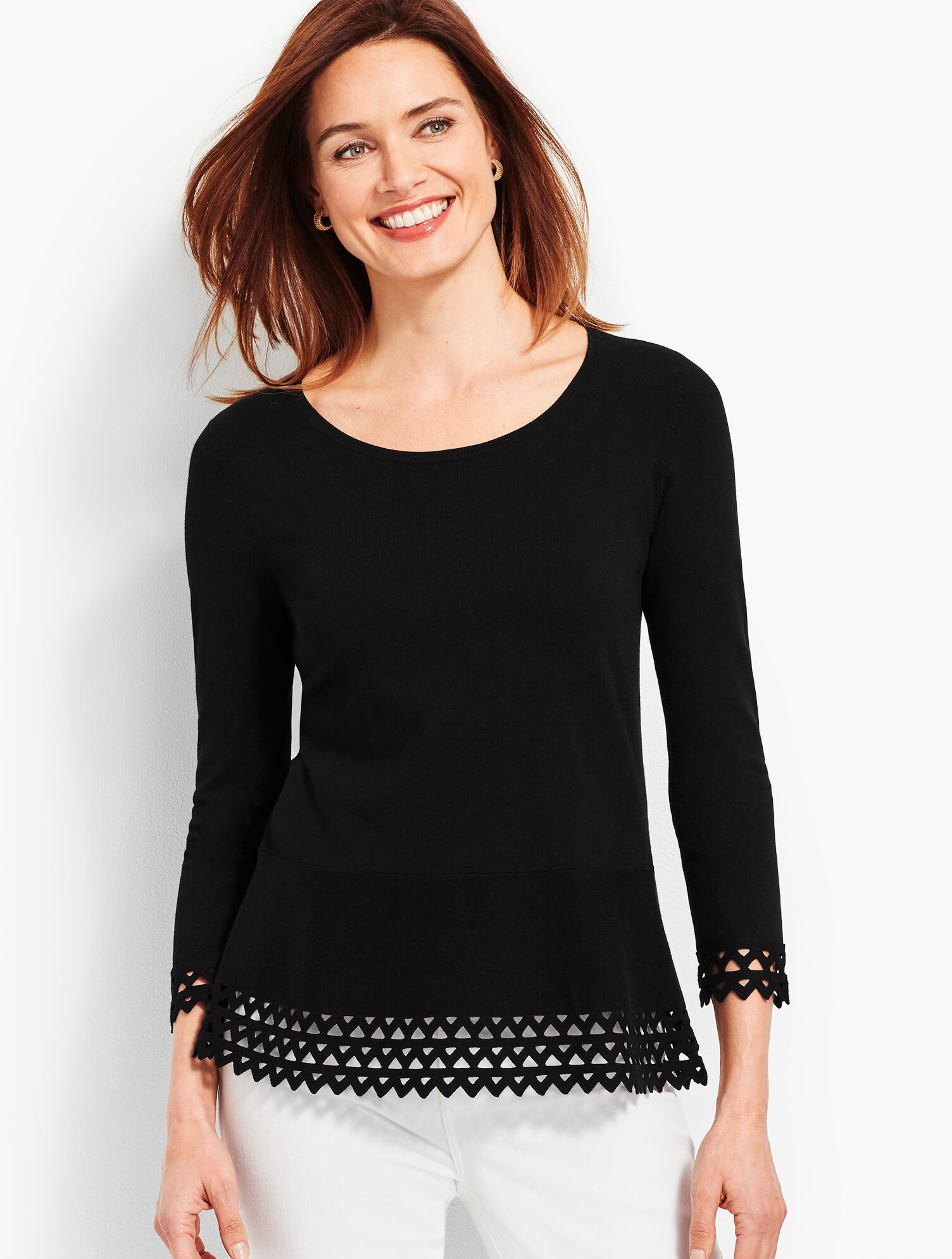 Flounced Crewneck With Back Bow