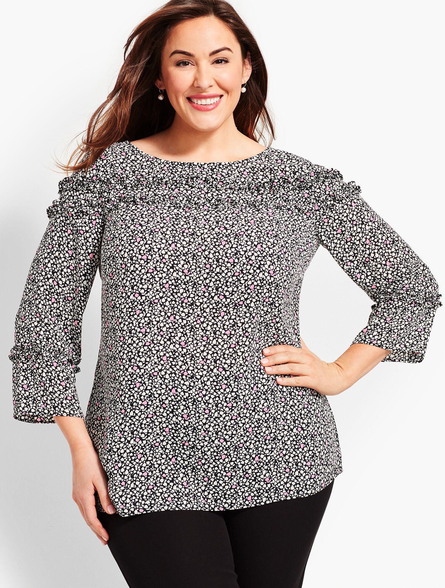 Shirred Ruffle Top - Floral